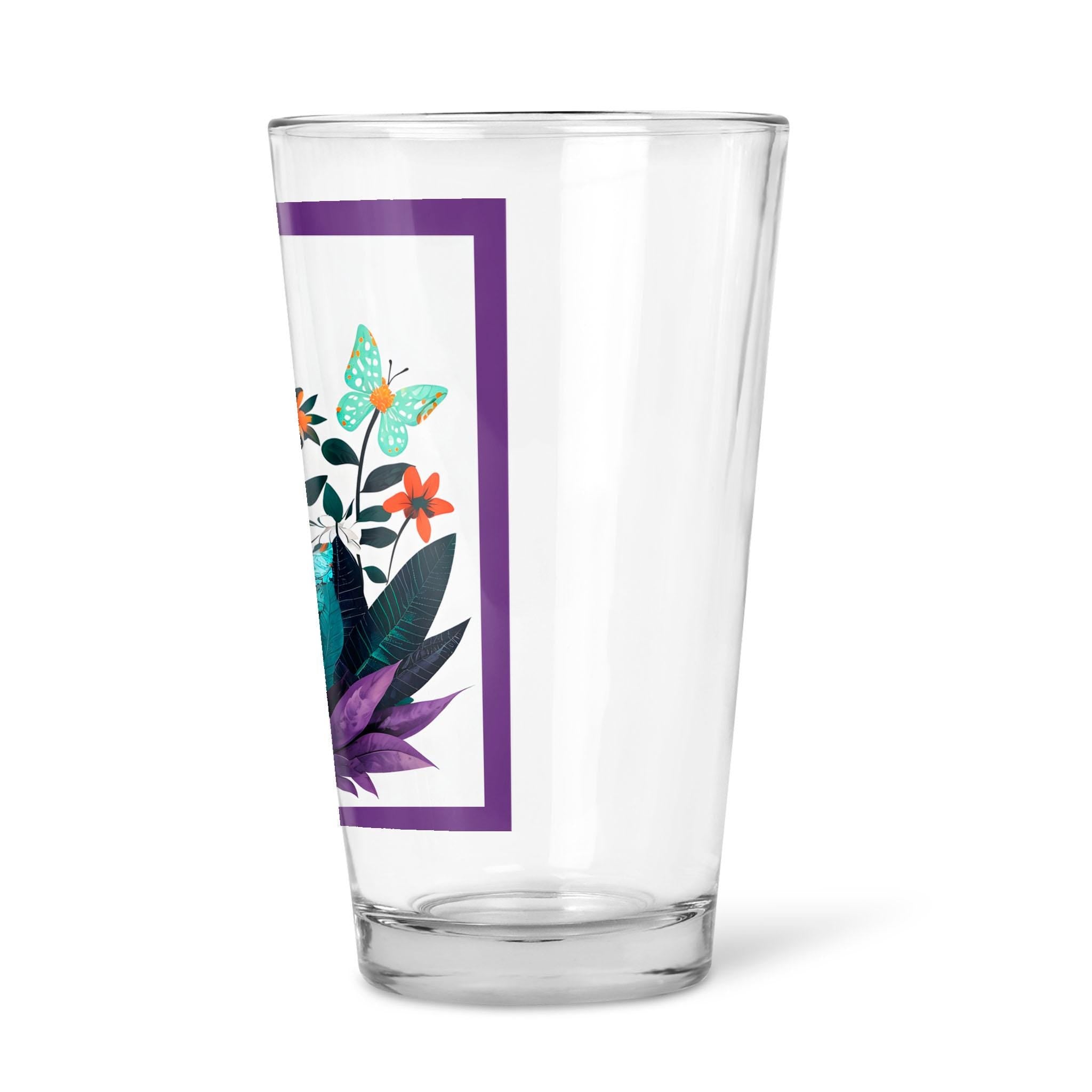 Abstract Purple Garden - 16oz Pint Beer Glass