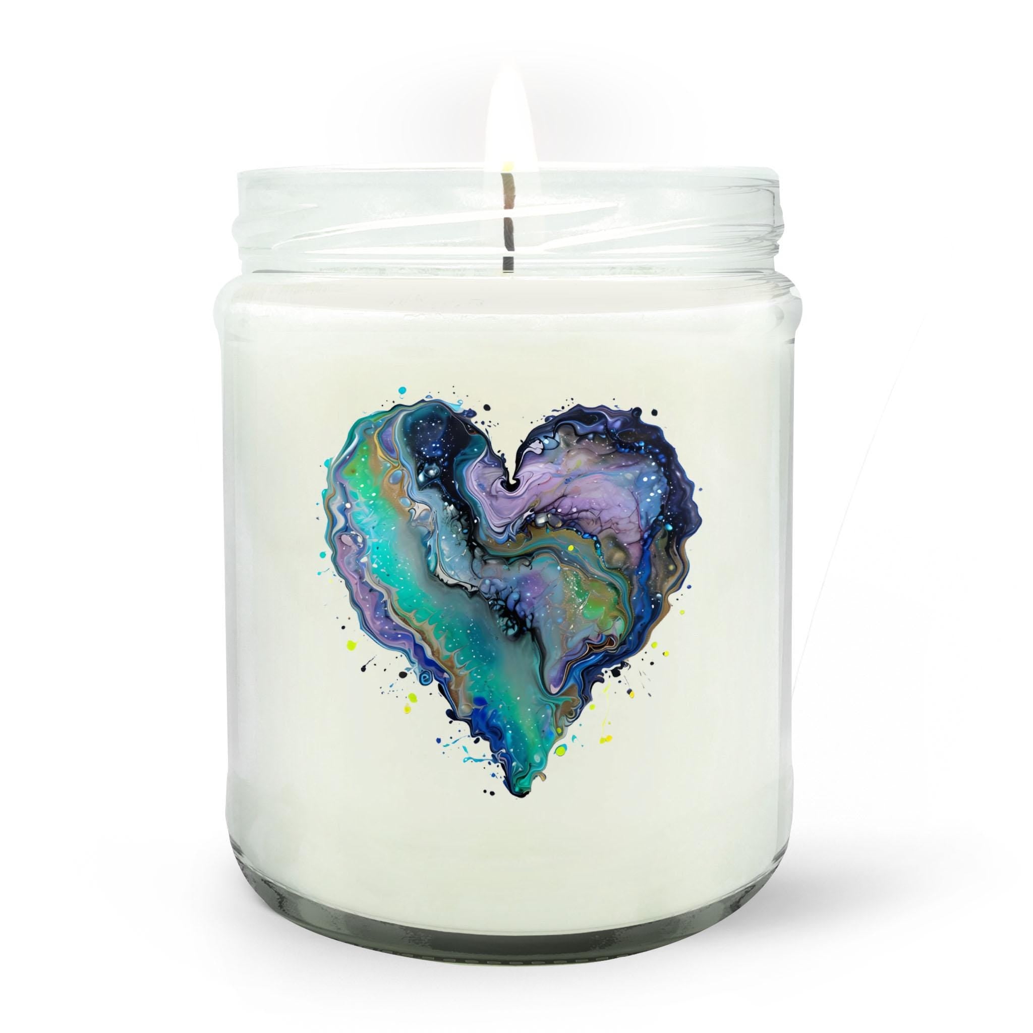 Fluid Art Heart - Soy Wax Candle