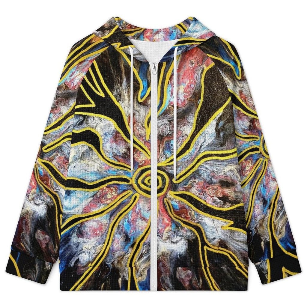 Pieces of Me - Women's Full-zip Hoodie with Drawstring