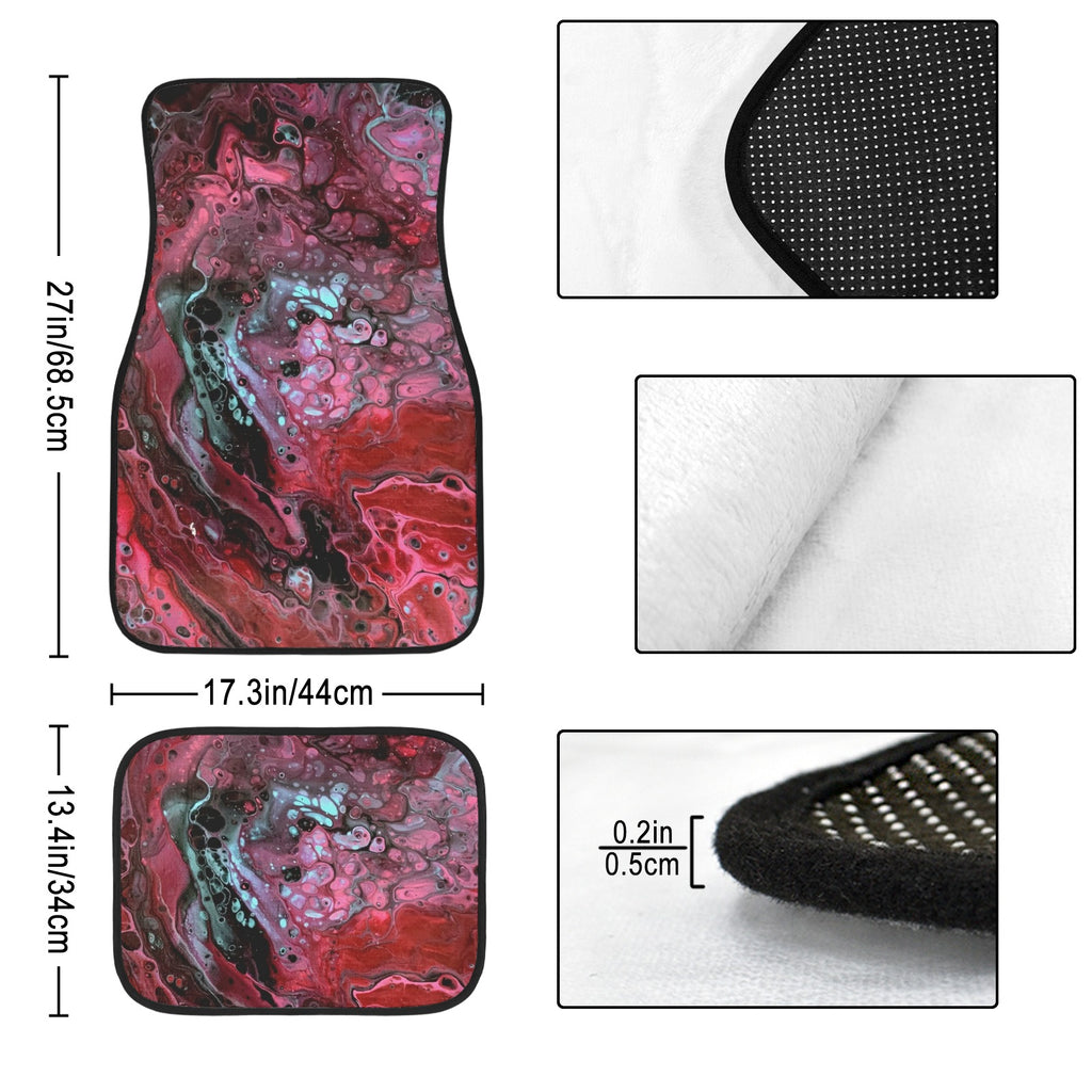 Deep Magenta 4-Piece Car Floor Mats