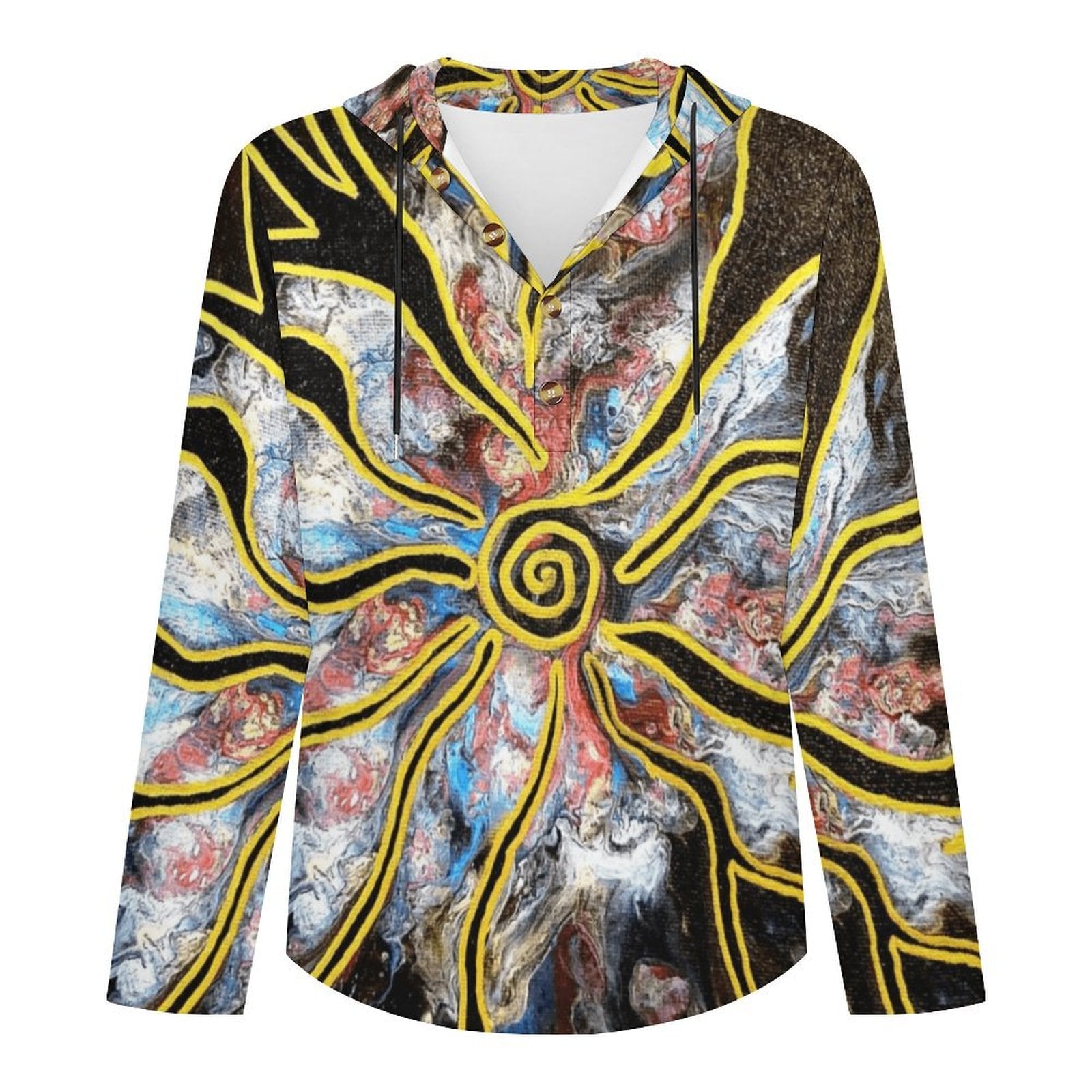 Pieces of Me Men's Casual Button Hoodie