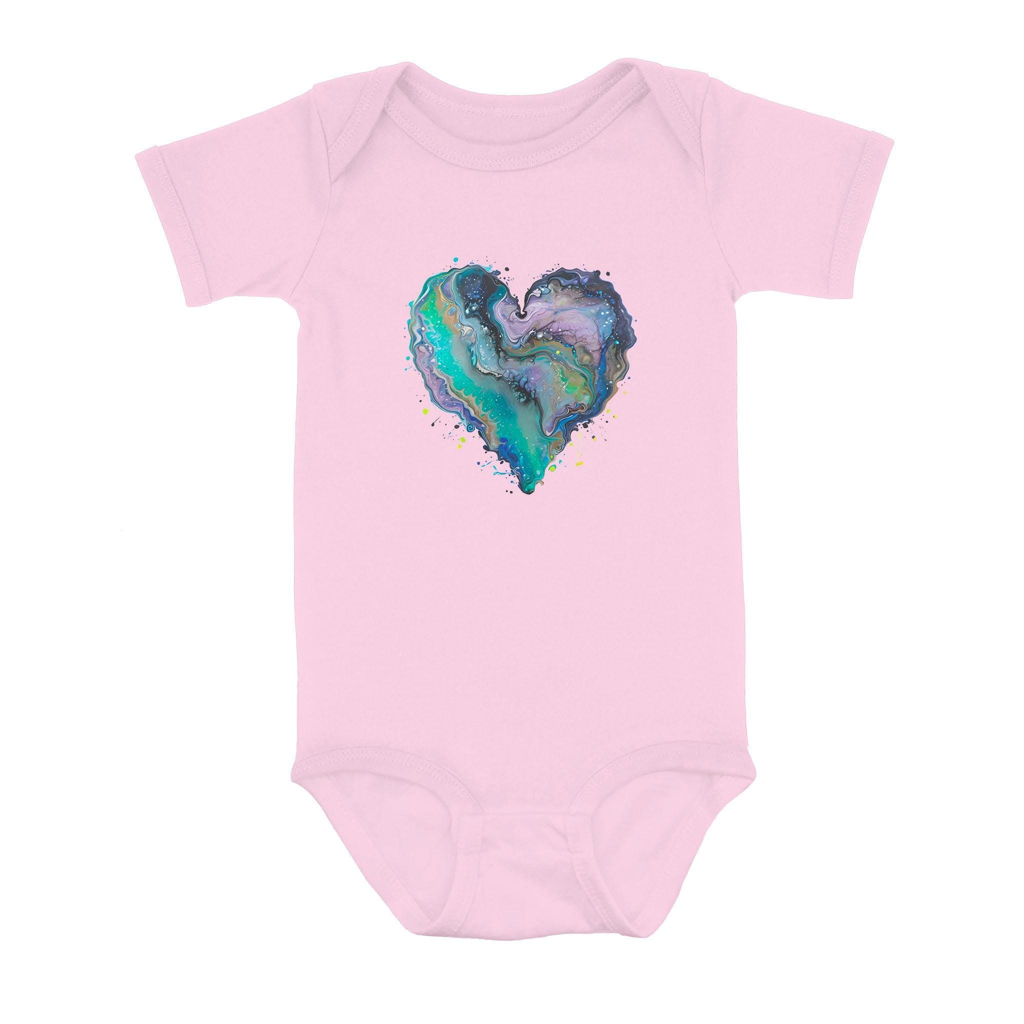 Fluid Art Heart (1) - Baby Onesie