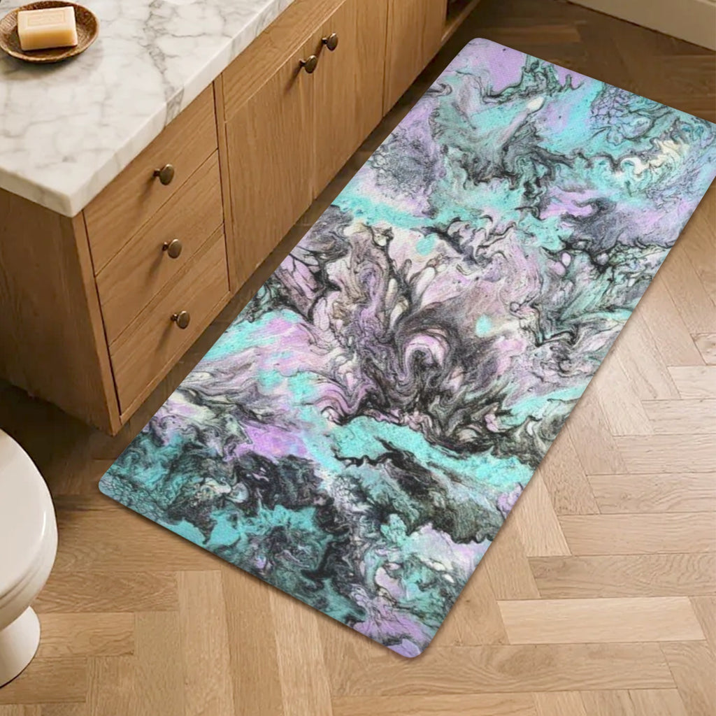 Turquoise Splash PVC Anti-Fatigue Kitchen Mat 48x24inch