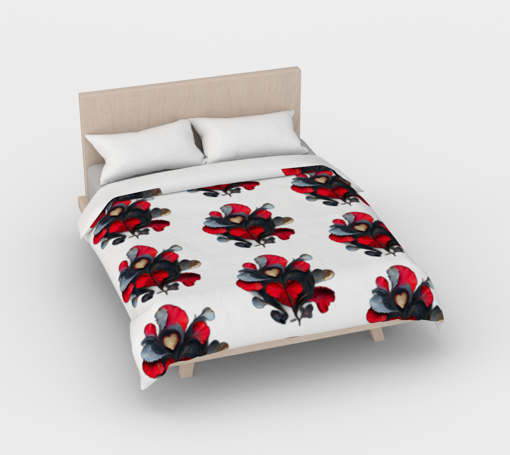Vibrant Abstract Hearts - Duvet Cover