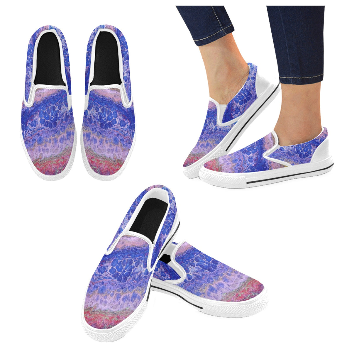 Tie Dye Delight - Men's Slip-On Canvas Shoes