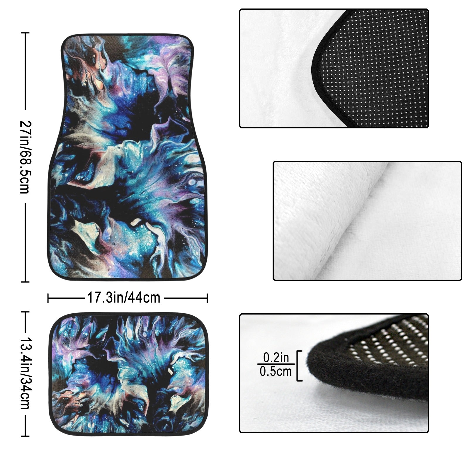 Teal Delight 4-Piece Car Floor Mats
