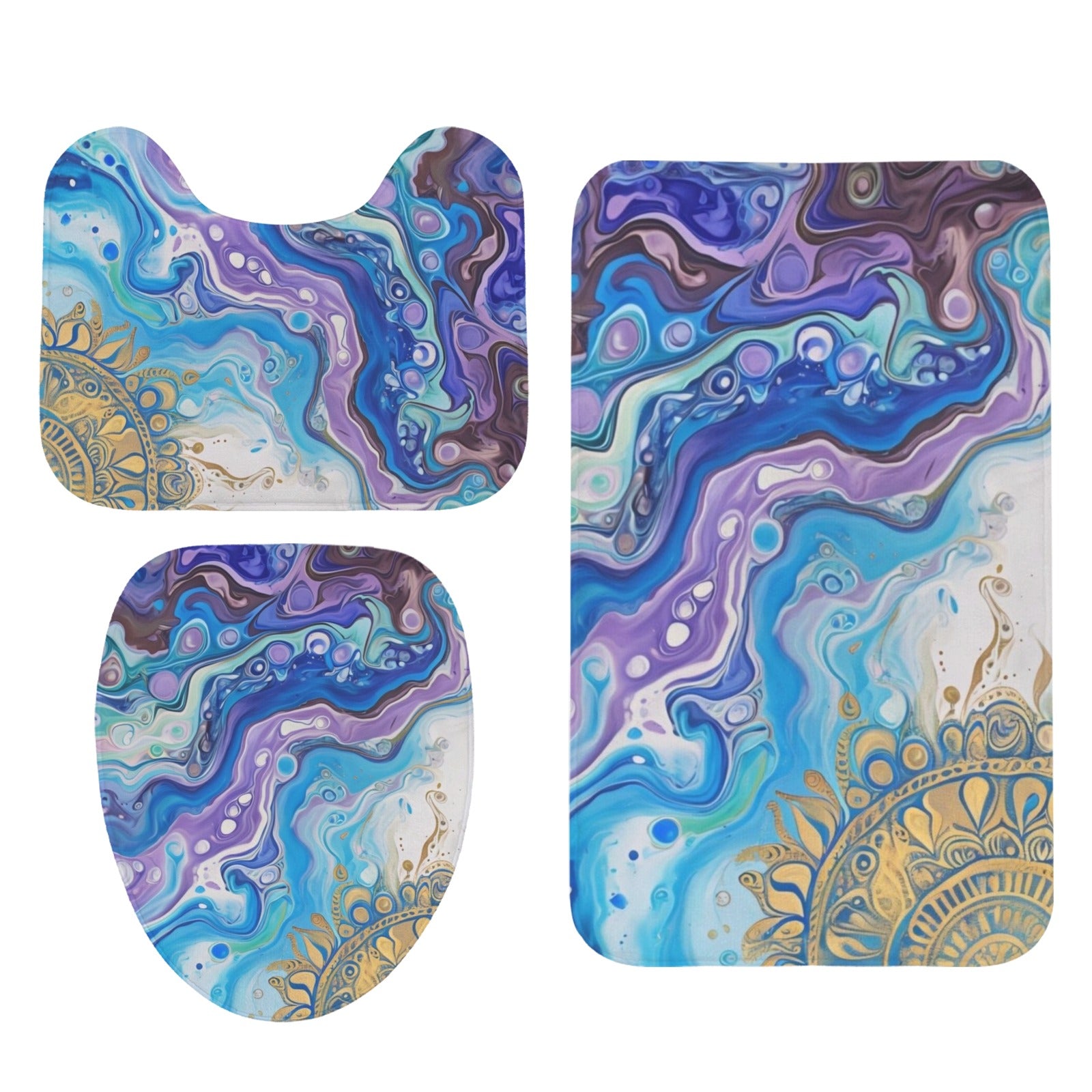 Mandala Sun 3-Piece Bathroom Rug Set