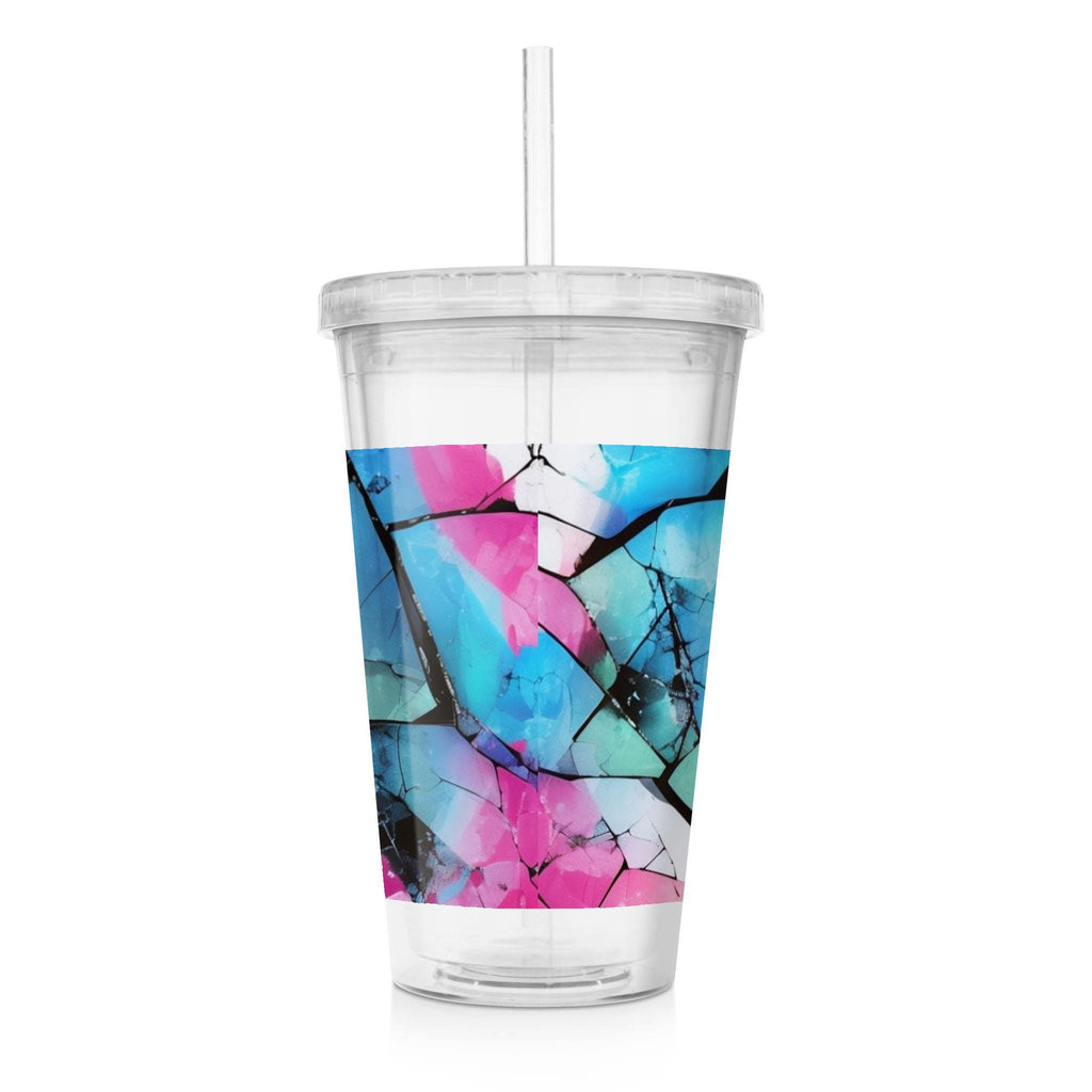Mystical Mosaic - Clear Acrylic Tumbler w/Straw & Lid