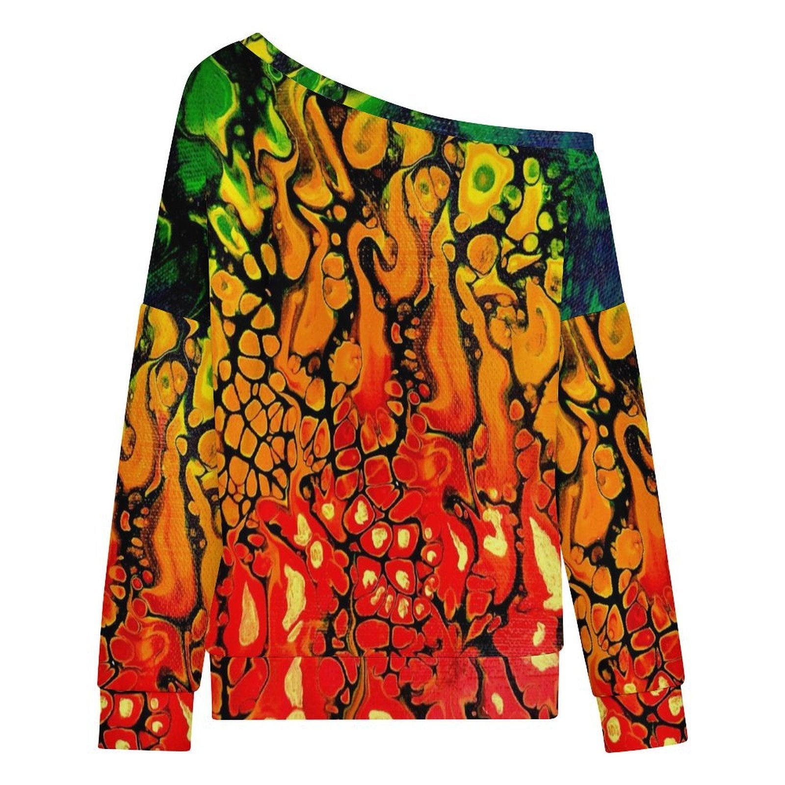 Fire Women's Off-shoulder Long Sleeve Sweatshirt