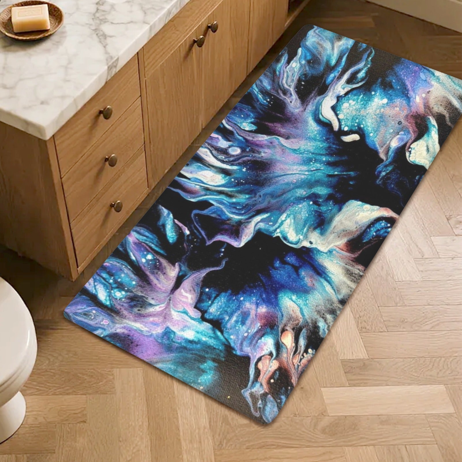 Teal Delight PVC Anti-Fatigue Kitchen Mat 48x24inch