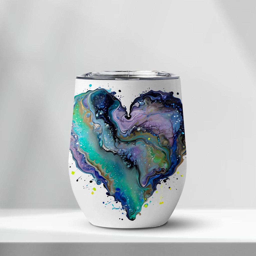 Fluid Art Heart - Edge-to-Edge Wine Tumbler