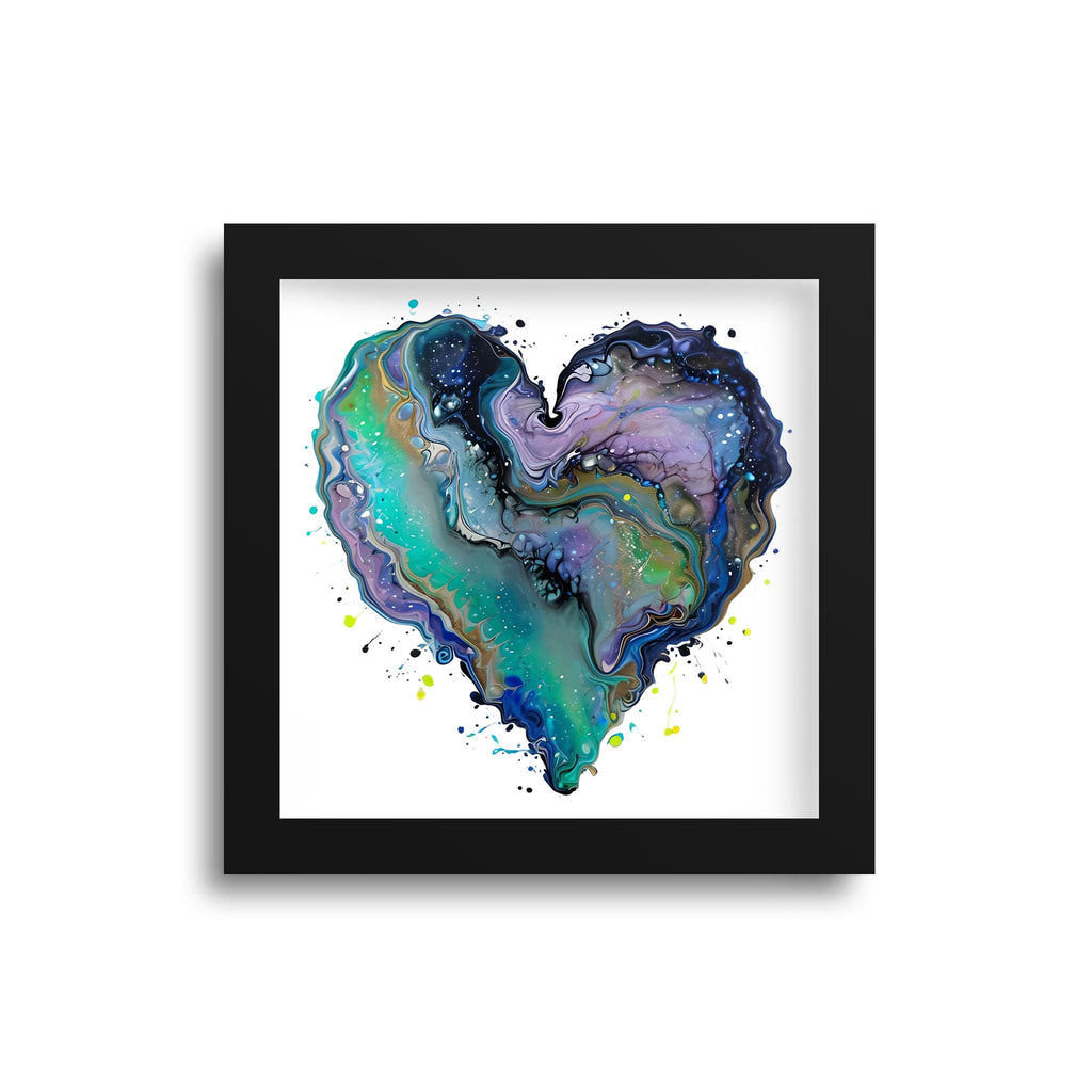 Fluid Art Heart (1) - Framed Art Print (1" frame)