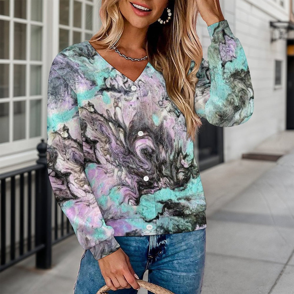 Turquoise Splash - Women's Cardigan