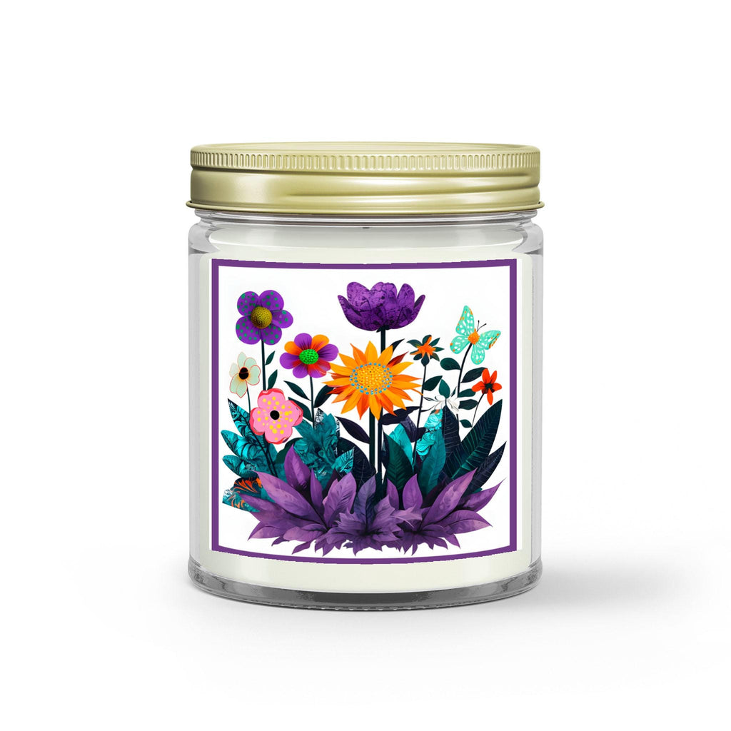 Abstract Purple Garden - Glass Jar Scented Candle