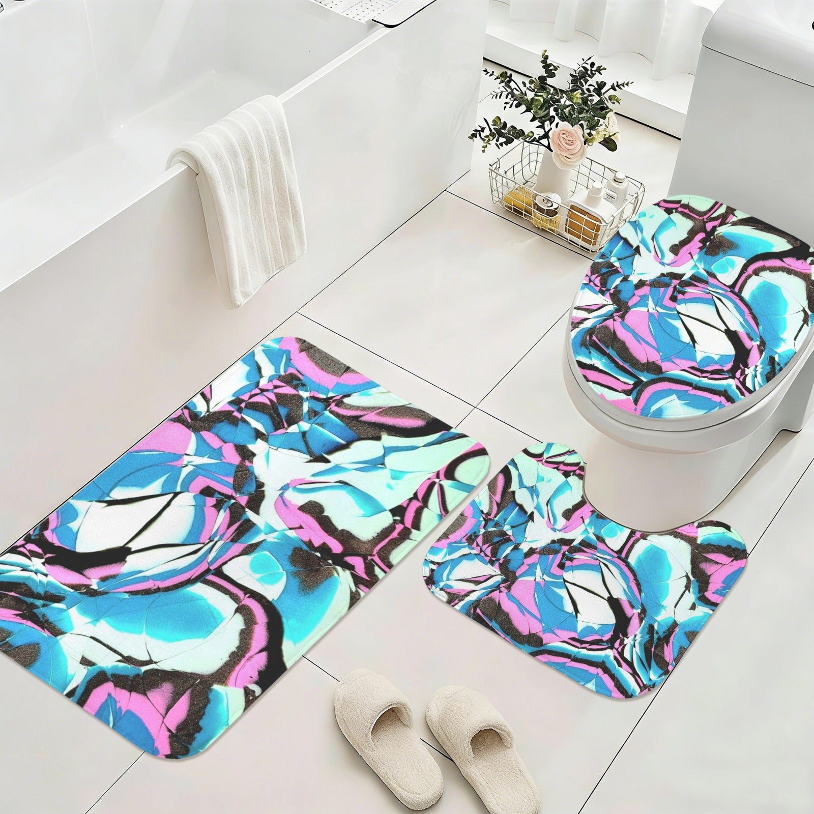 Glow Party 3-Piece Bathroom Rug Set