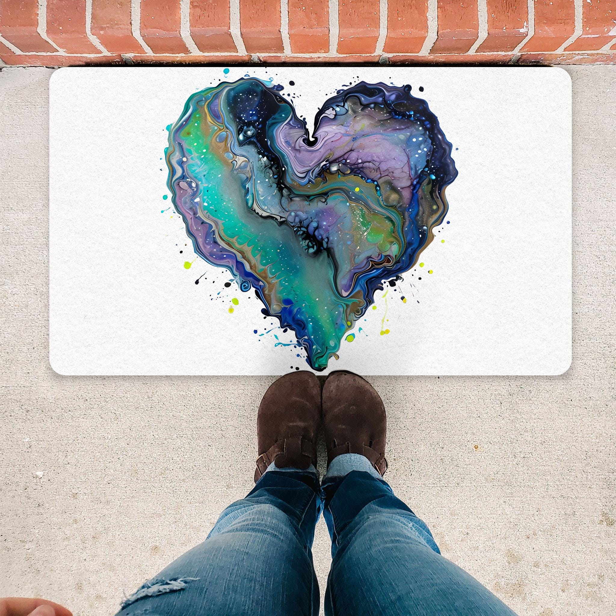 Fluid Art Heart (1) - Doormat