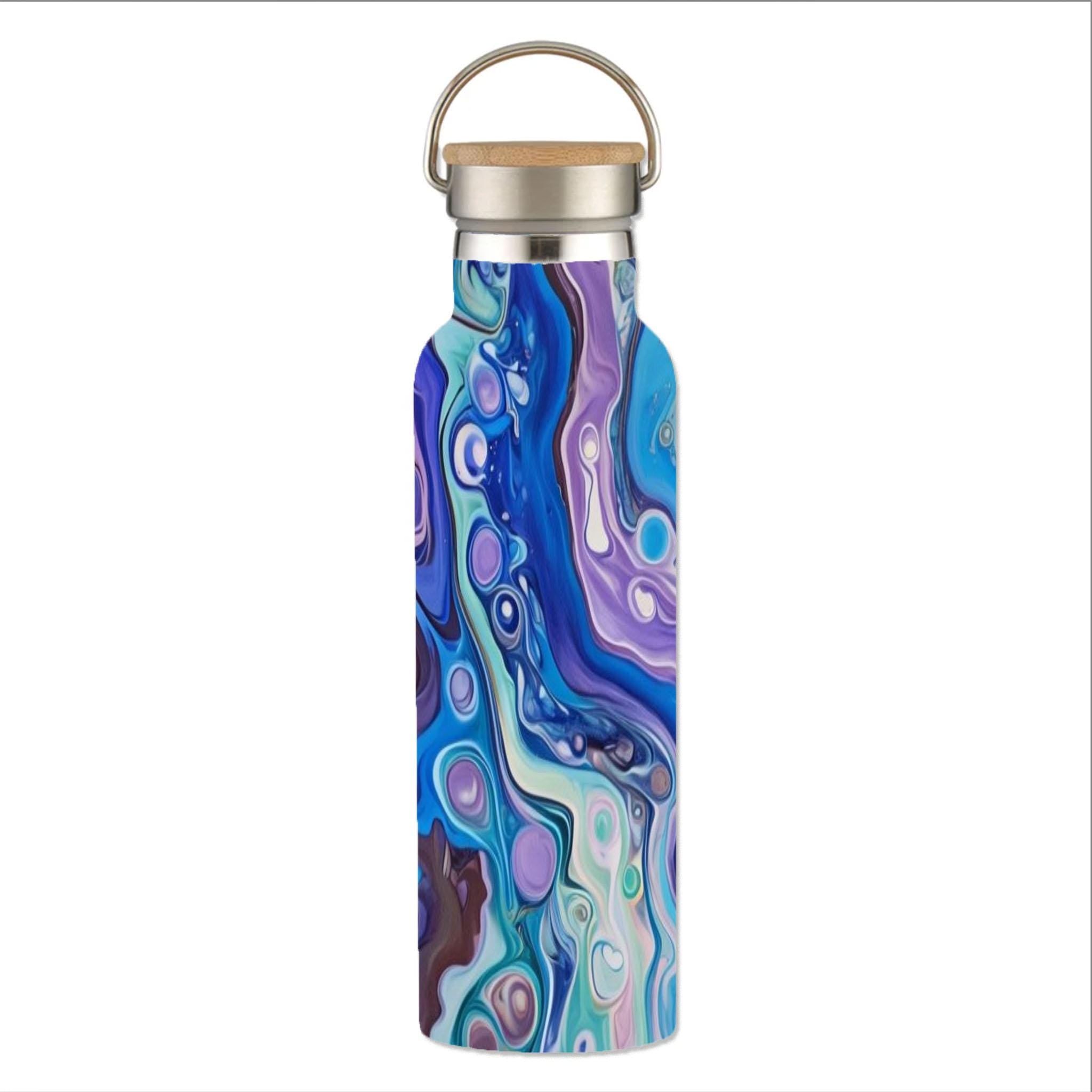 Mandala Sun - Stainless Steel Water Bottle with Bamboo Lid