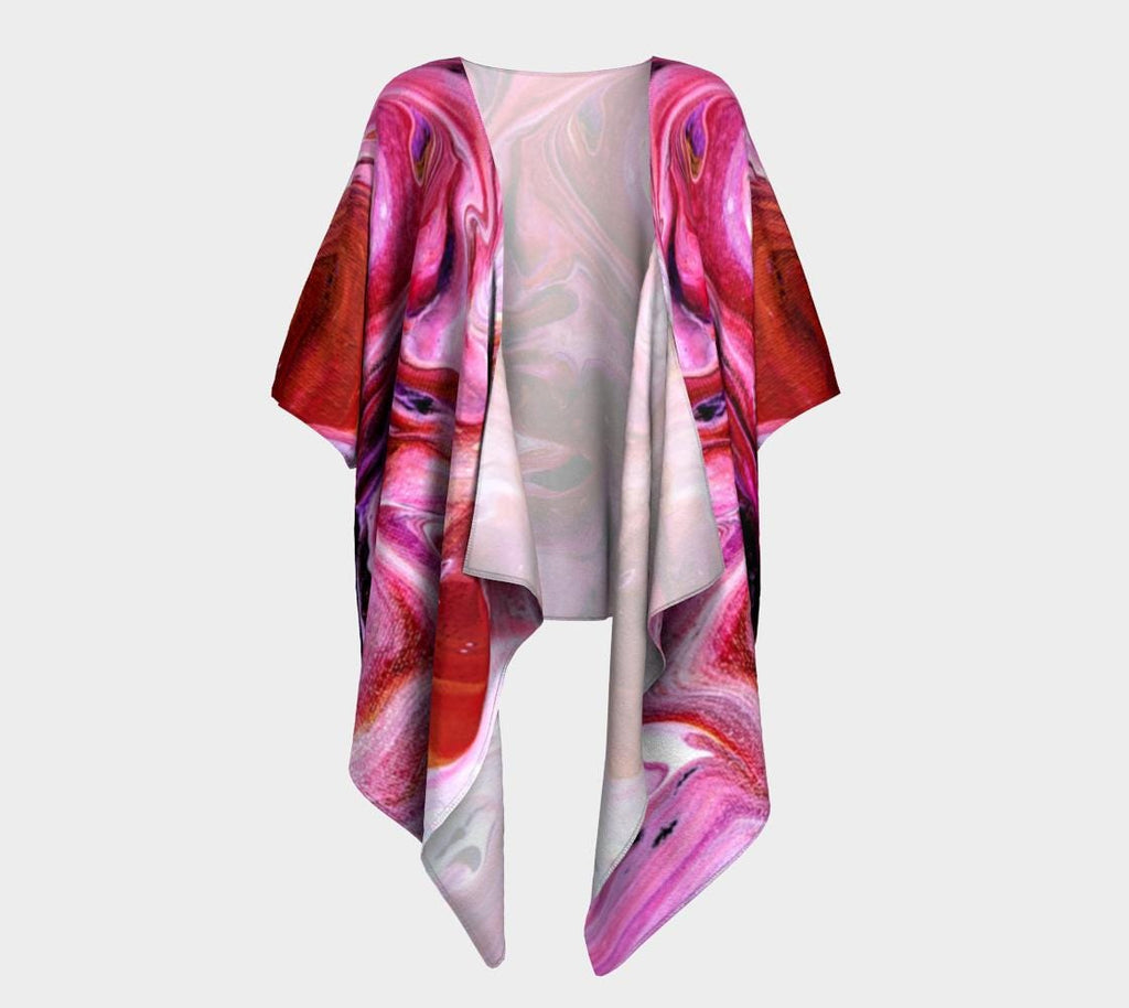 Dragon Fruit Draped Kimono