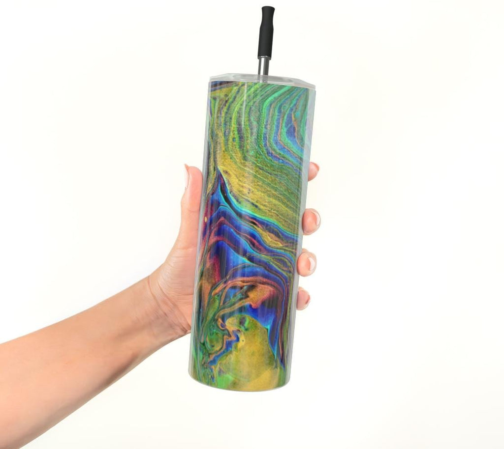 Peacock Swirl Stainless Steel Tumbler