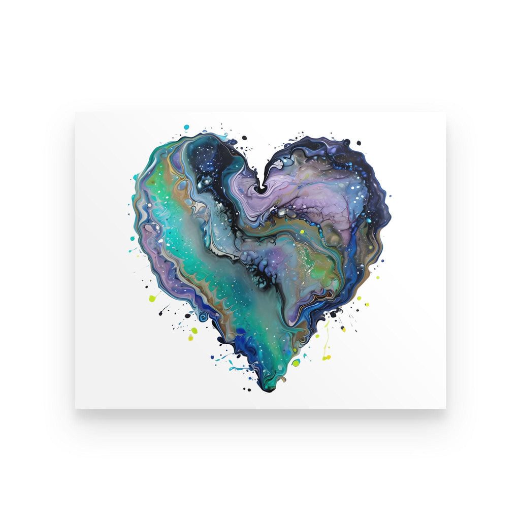 Fluid Art Heart Poster – Modern Home Decor