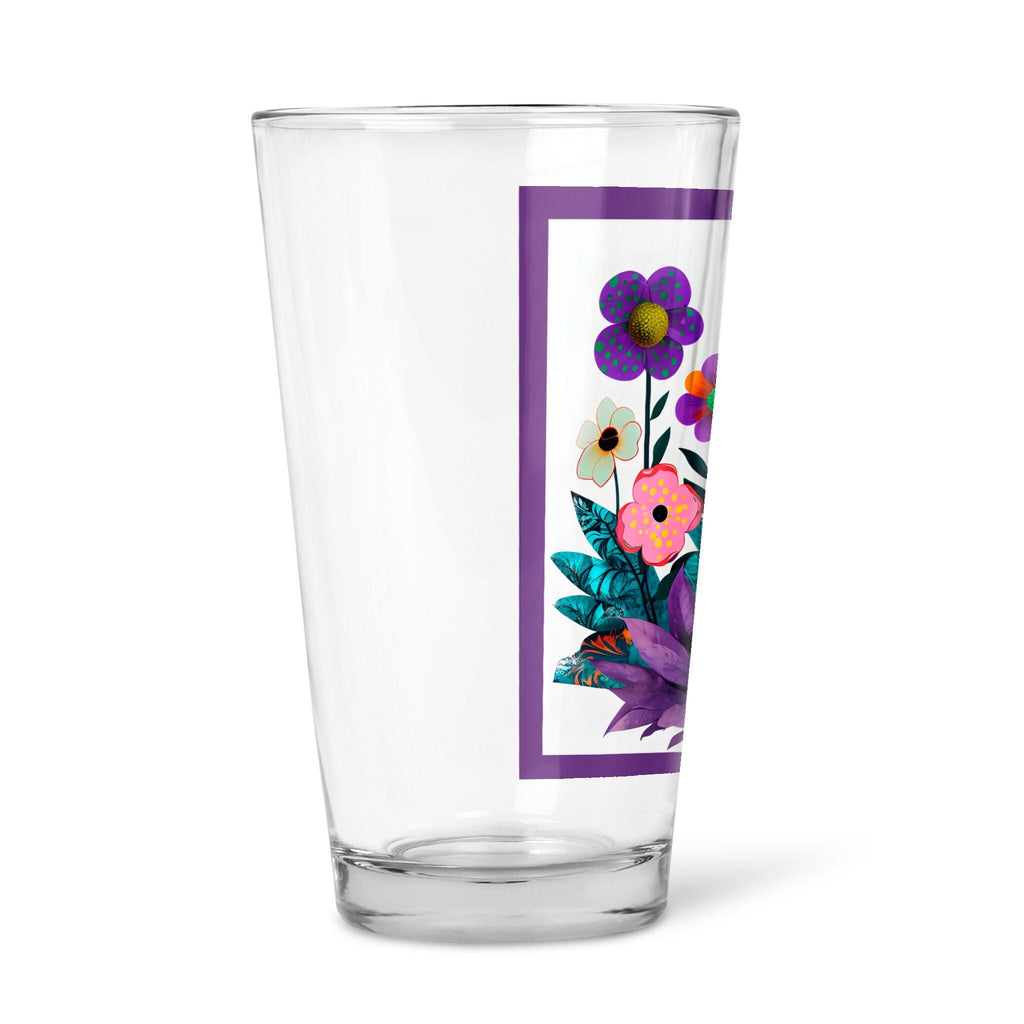 Abstract Purple Garden - 16oz Pint Beer Glass