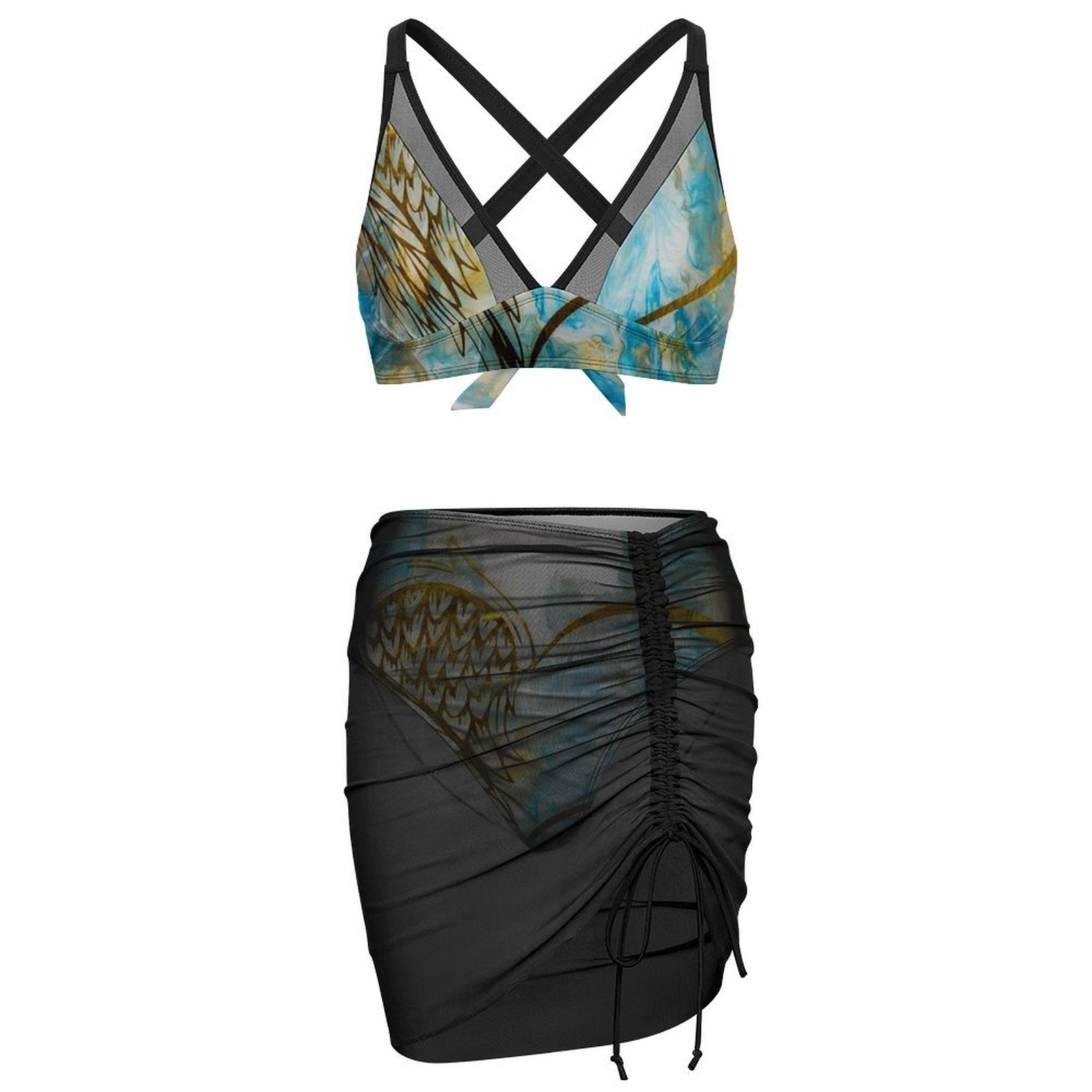 My Guardian - Design Women's Mesh Drawstring Skirt and Swimsuit Set