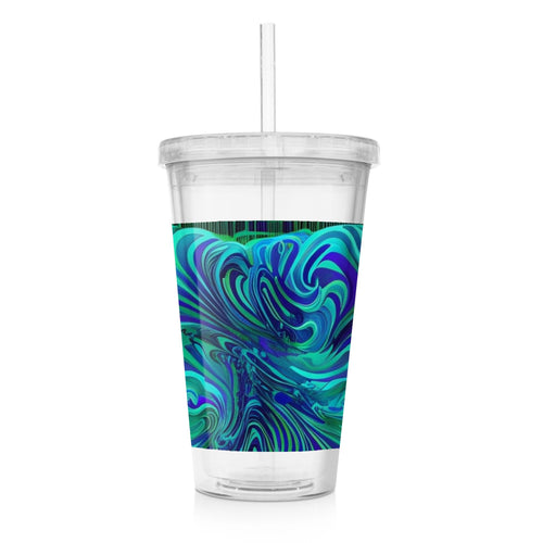 Dreamy Spirals - Clear Acrylic Tumbler w/Straw & Lid
