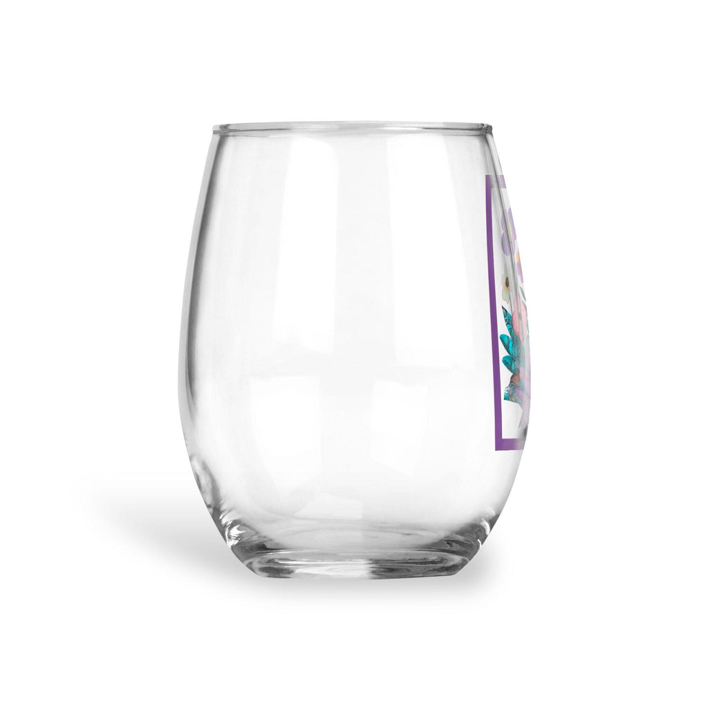 Abstract Purple Garden - Wine Glass