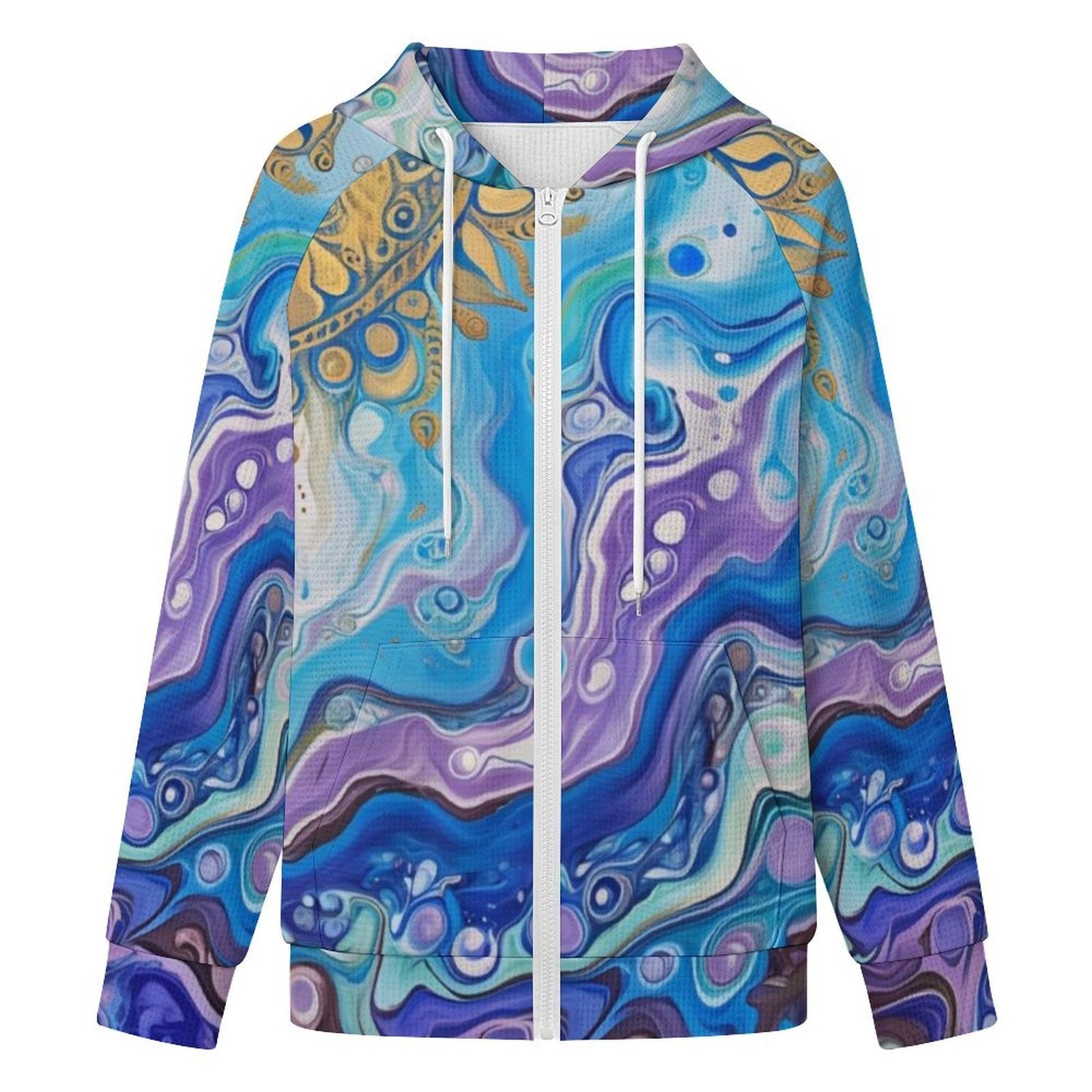 Mandala Sun - Women's Full-zip Hoodie with Drawstring