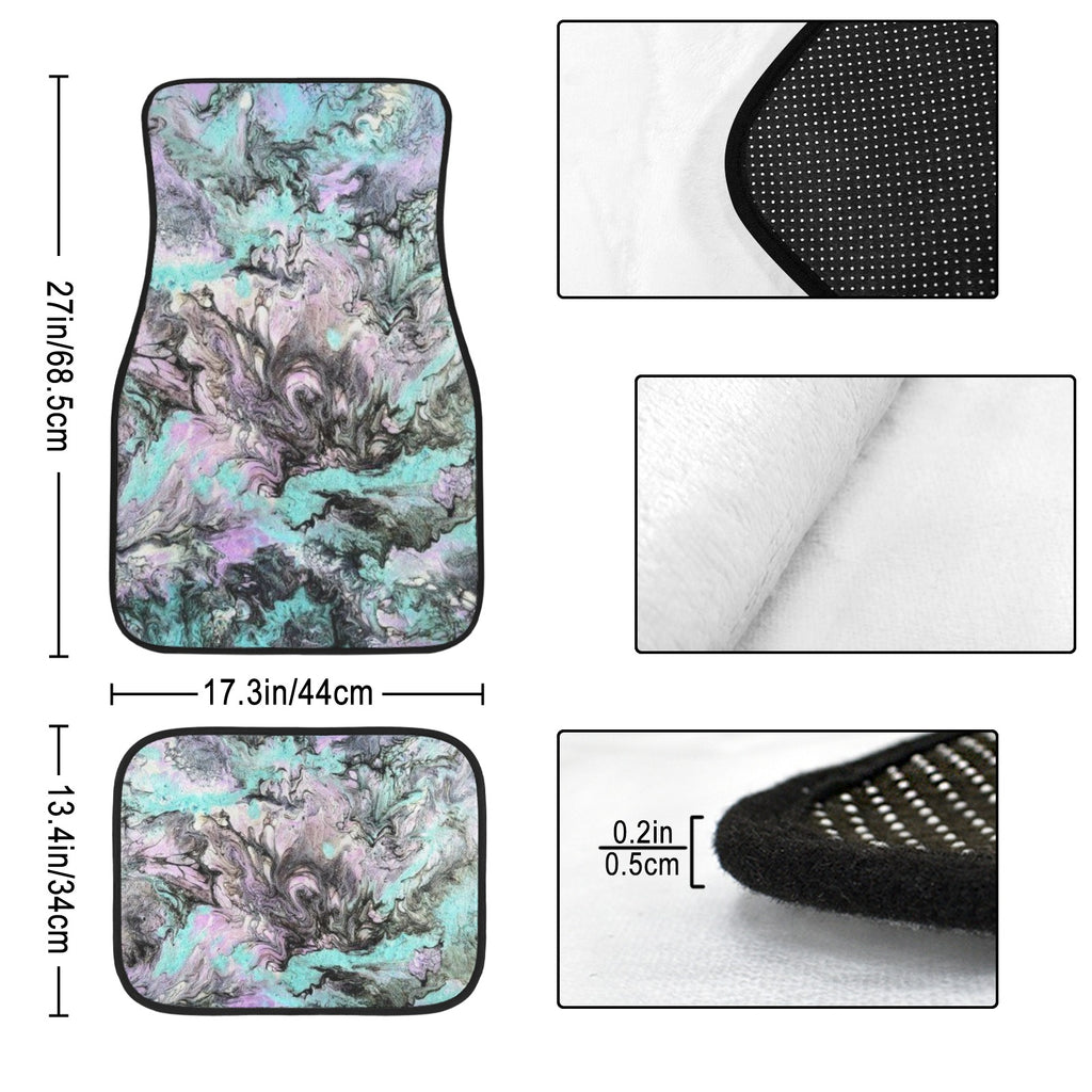 Turquoise Splash 4-Piece Car Floor Mats