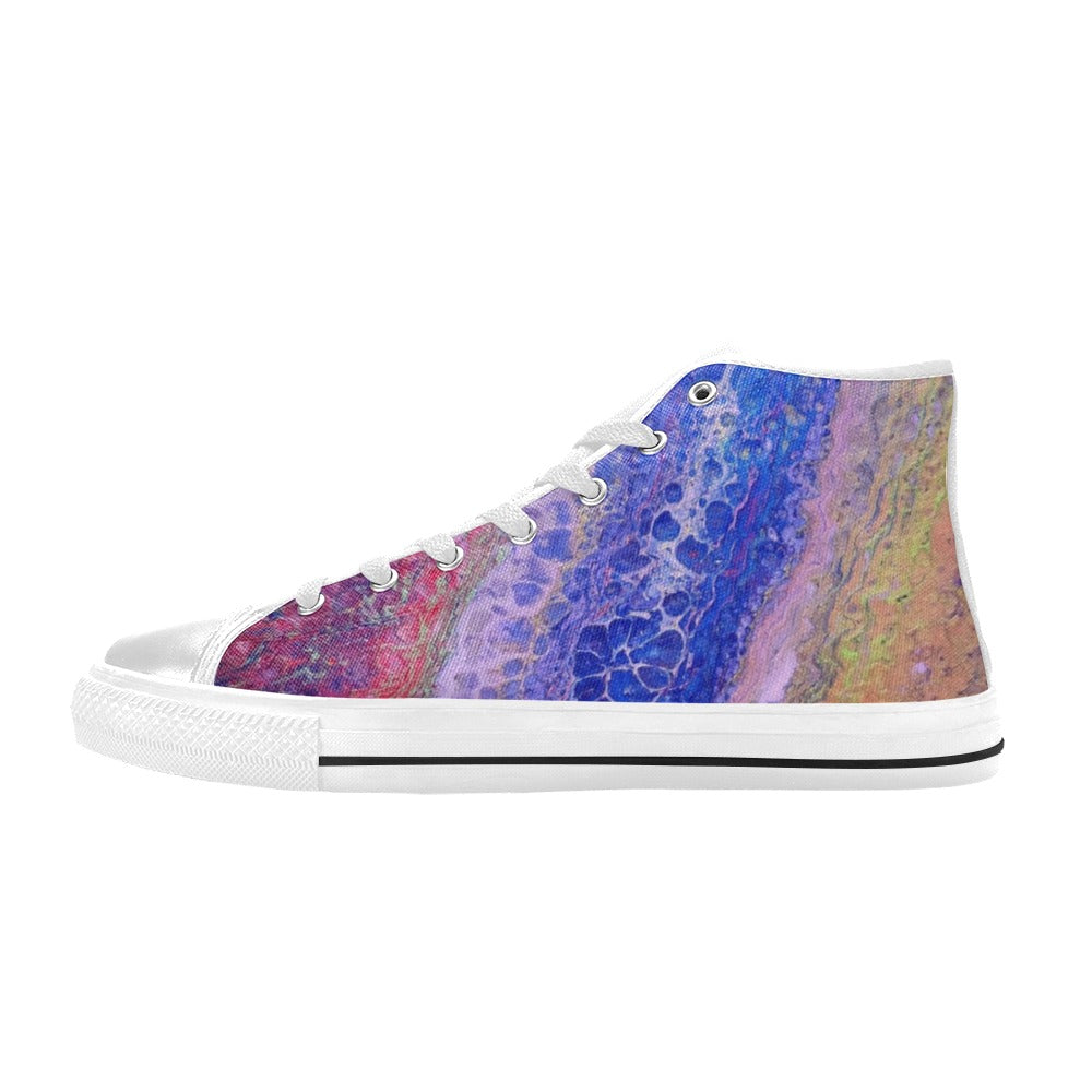 Tie-Dye Delight - Men's Classic High-Top Canvas Shoes