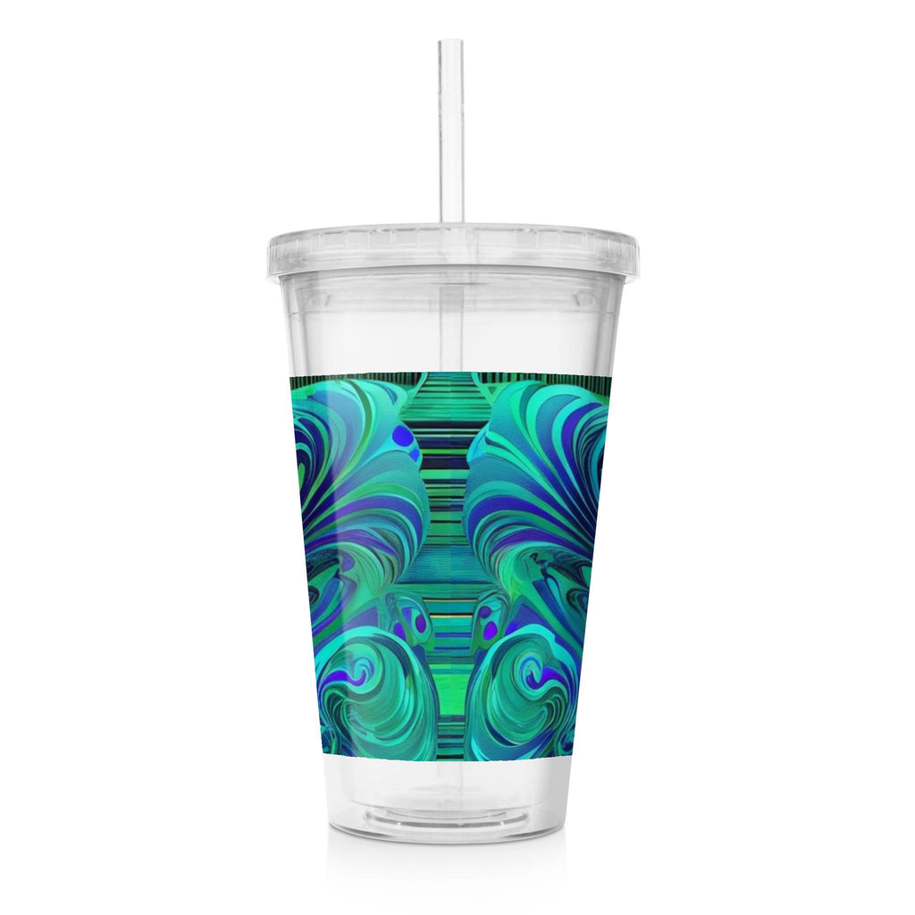 Dreamy Spirals - Clear Acrylic Tumbler w/Straw & Lid