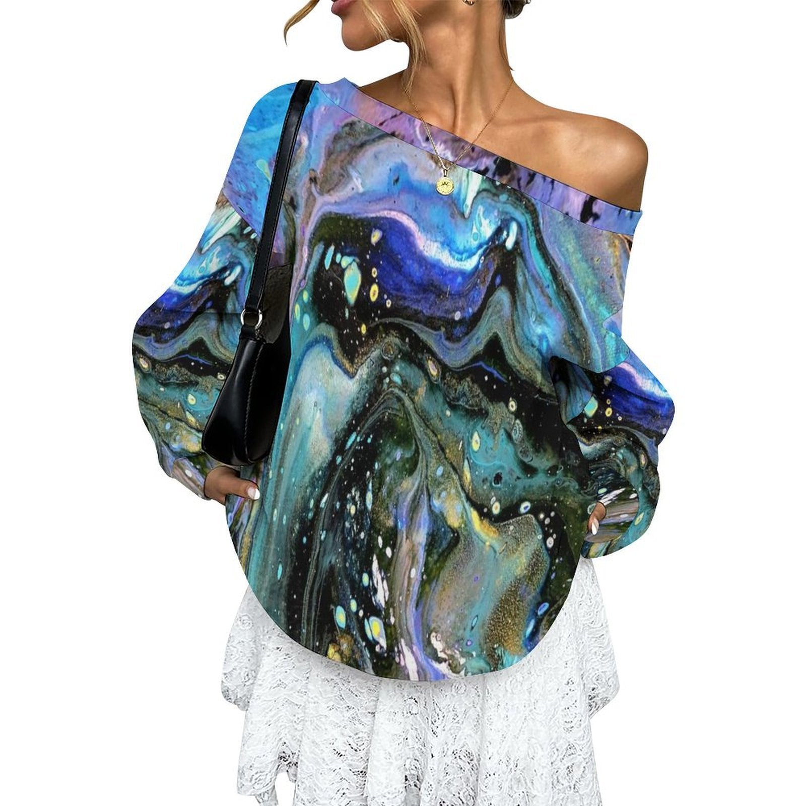 The Face Women's Off-shoulder Long Sleeve Sweatshirt