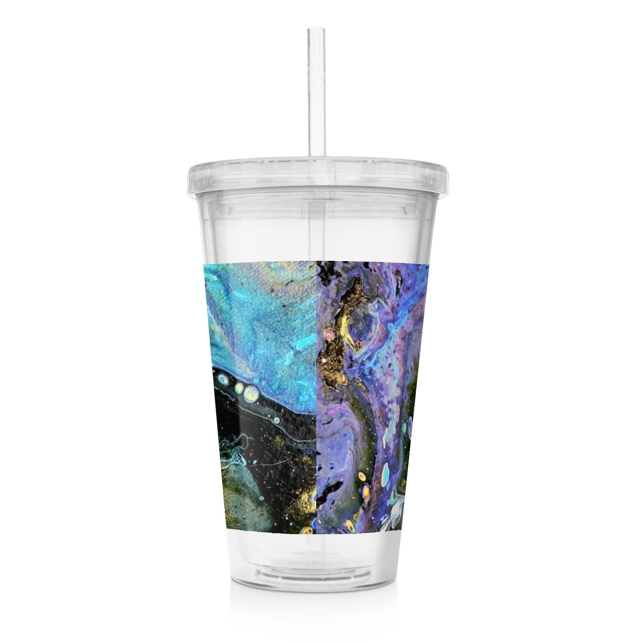 The Face - Clear Acrylic Tumbler w/Straw & Lid