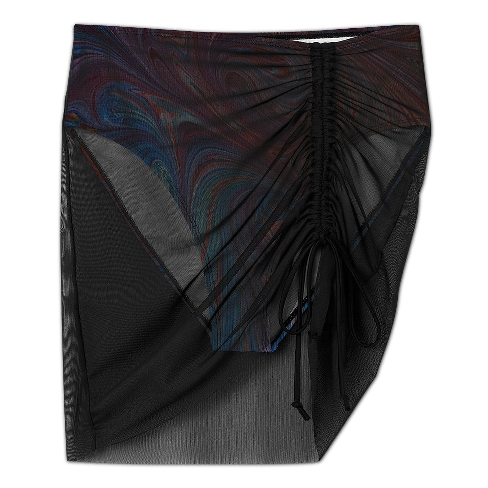Superhero - Design Women's Mesh Drawstring Skirt and Swimsuit Set