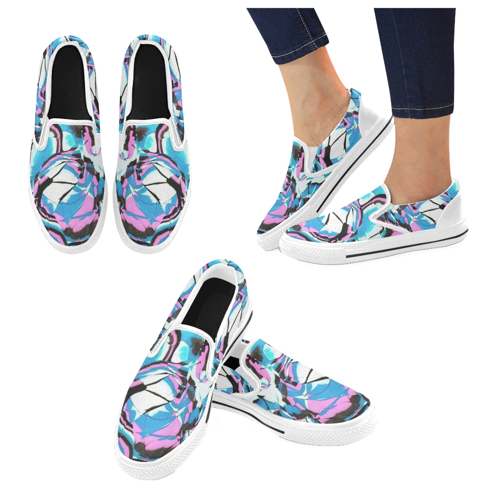 Glow Party - Men's Slip-on Canvas Shoes