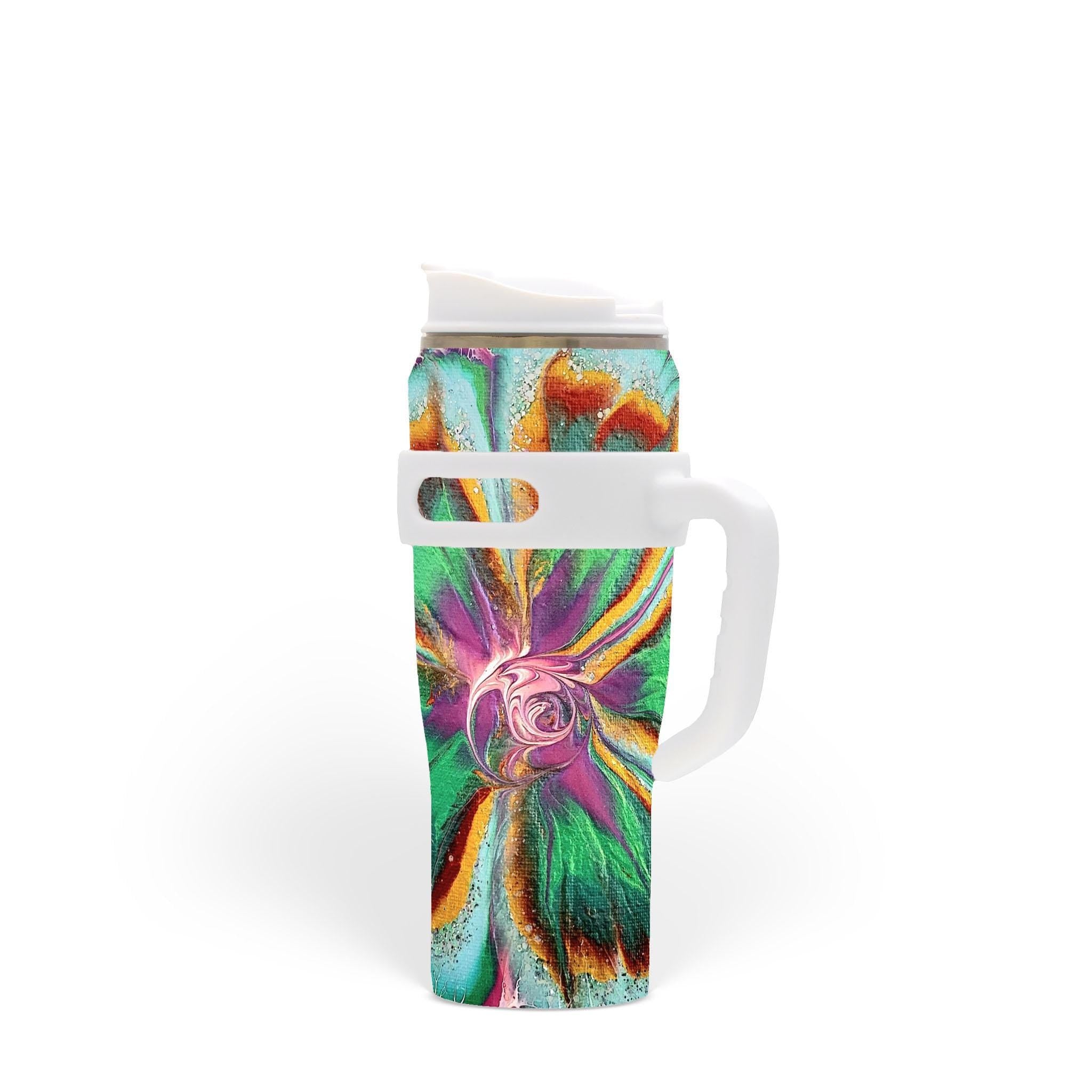 Fairy Flower - 40oz Stainless Steel Tumbler with Handle