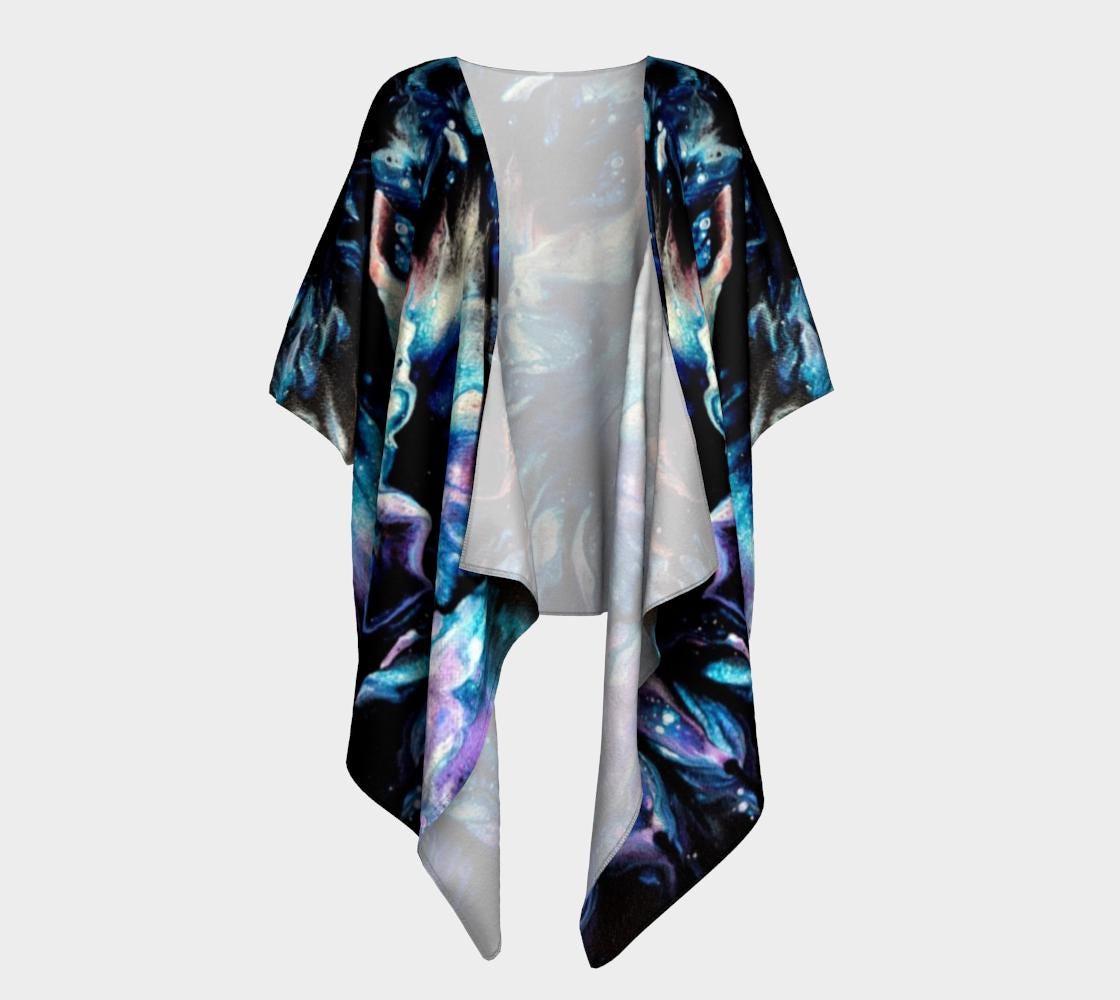 Teal Delight Draped Kimono