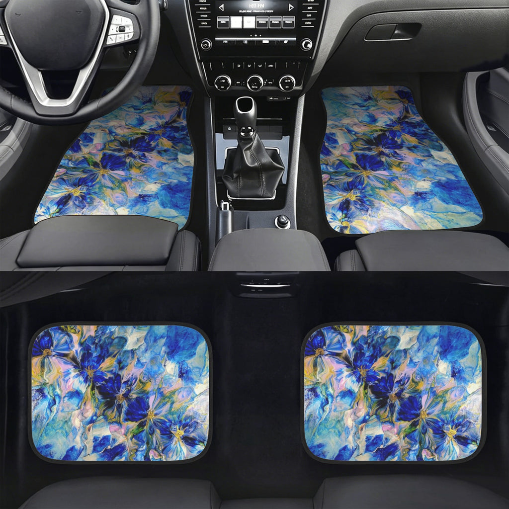 Royal Blue Garden 4-Piece Car Floor Mats