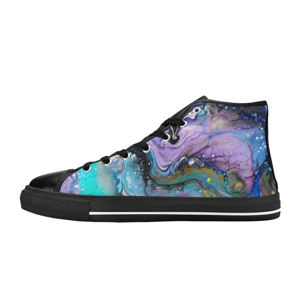 Fluid Art Heart - Women's Classic High-Top Canvas Shoes