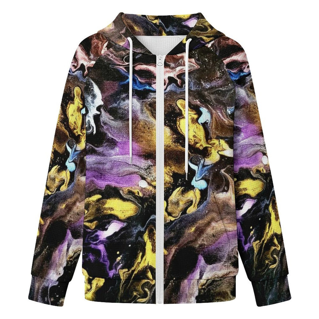 Seline - Women's Full-zip Hoodie with Drawstring