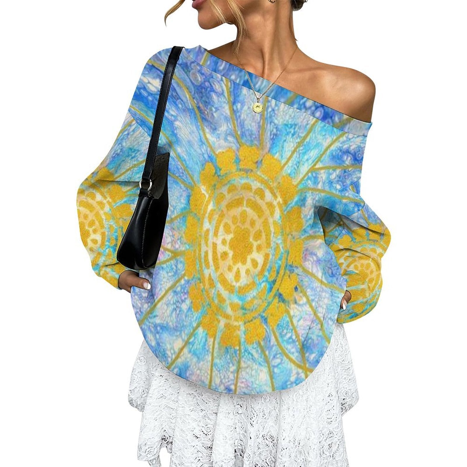 Serenity Women's Off-shoulder Long Sleeve Sweatshirt