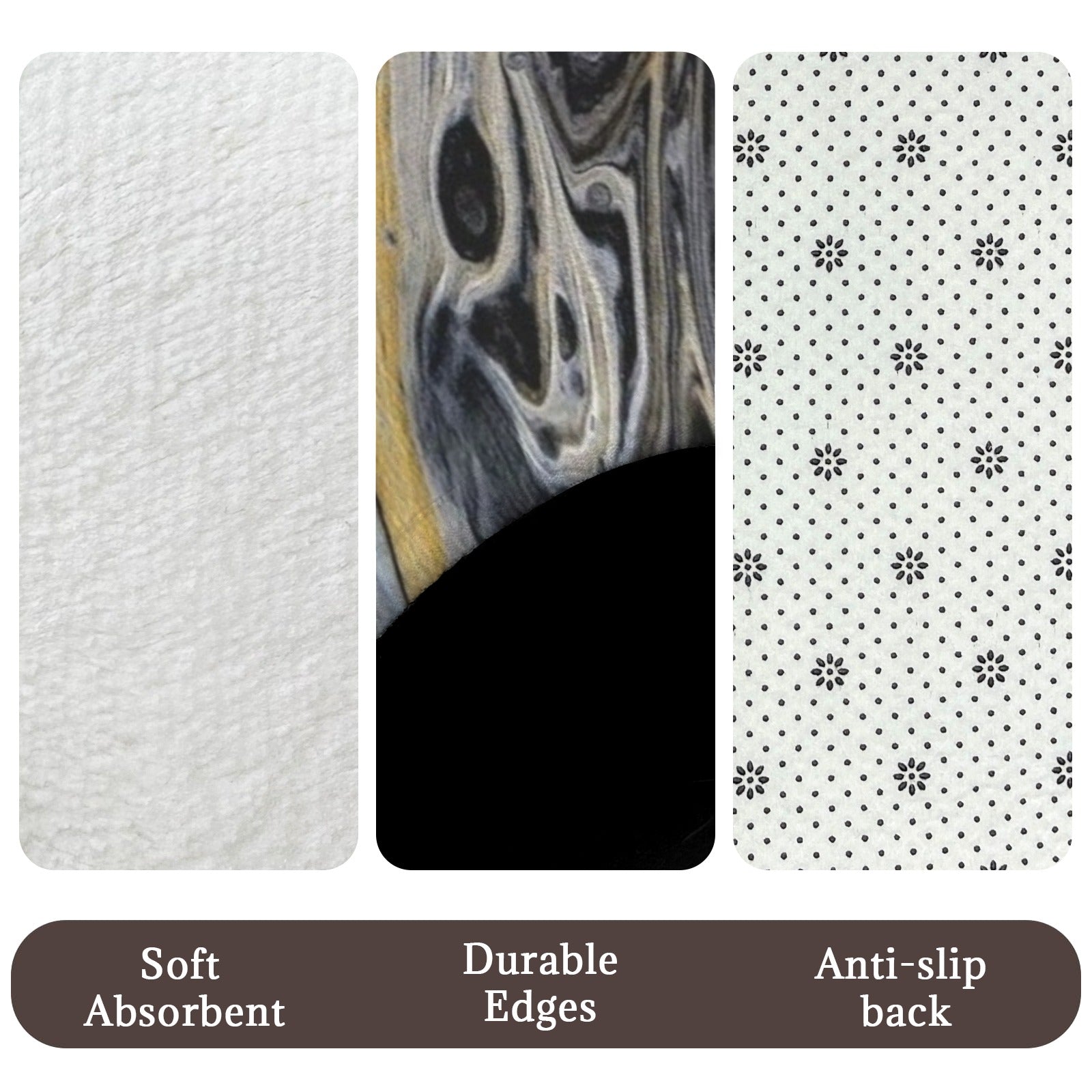 Metallurgy 3-Piece Bathroom Rug Set
