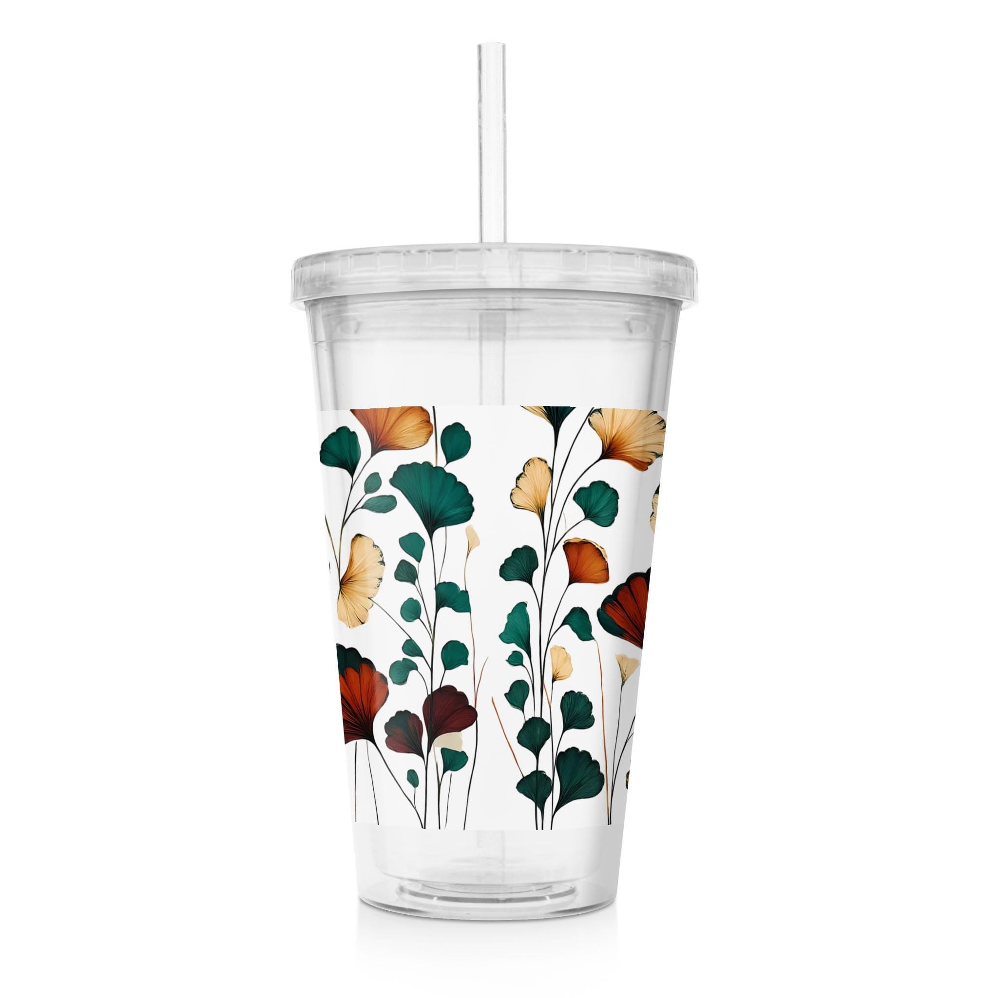 Happy Valley Pattern - Clear Acrylic Tumbler w/Straw & Lid