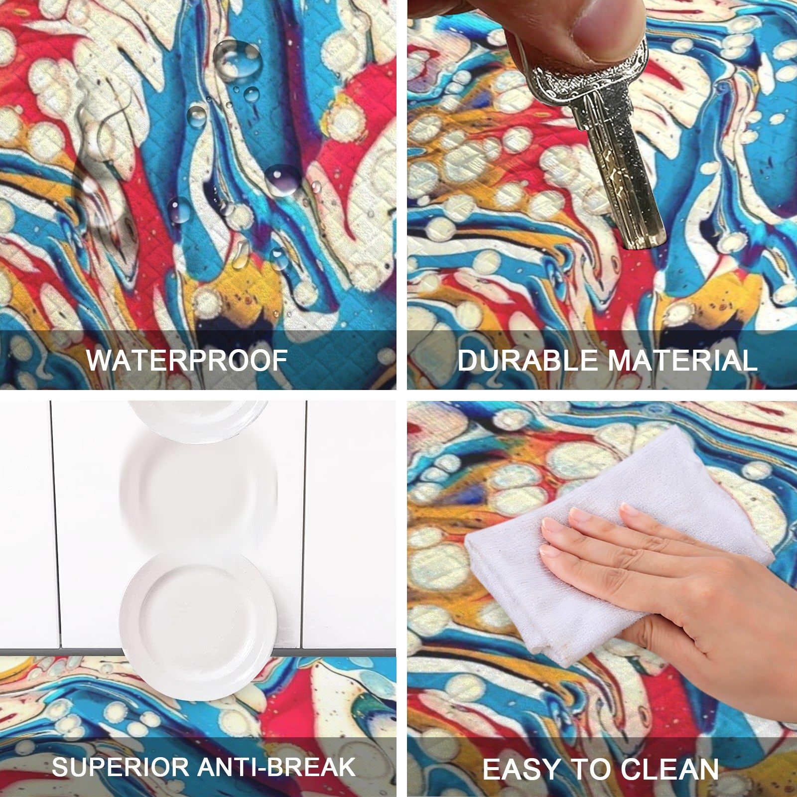 Color Me Happy PVC Anti-Fatigue Kitchen Mat 48x24inch