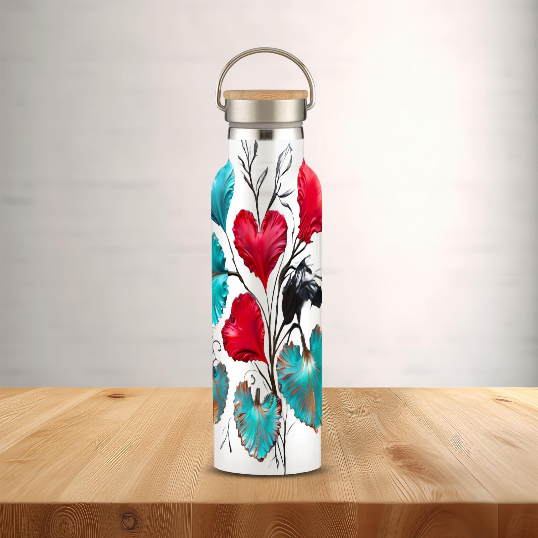 Hearts Grow Fonder - Stainless Steel Water Bottle with Bamboo Lid