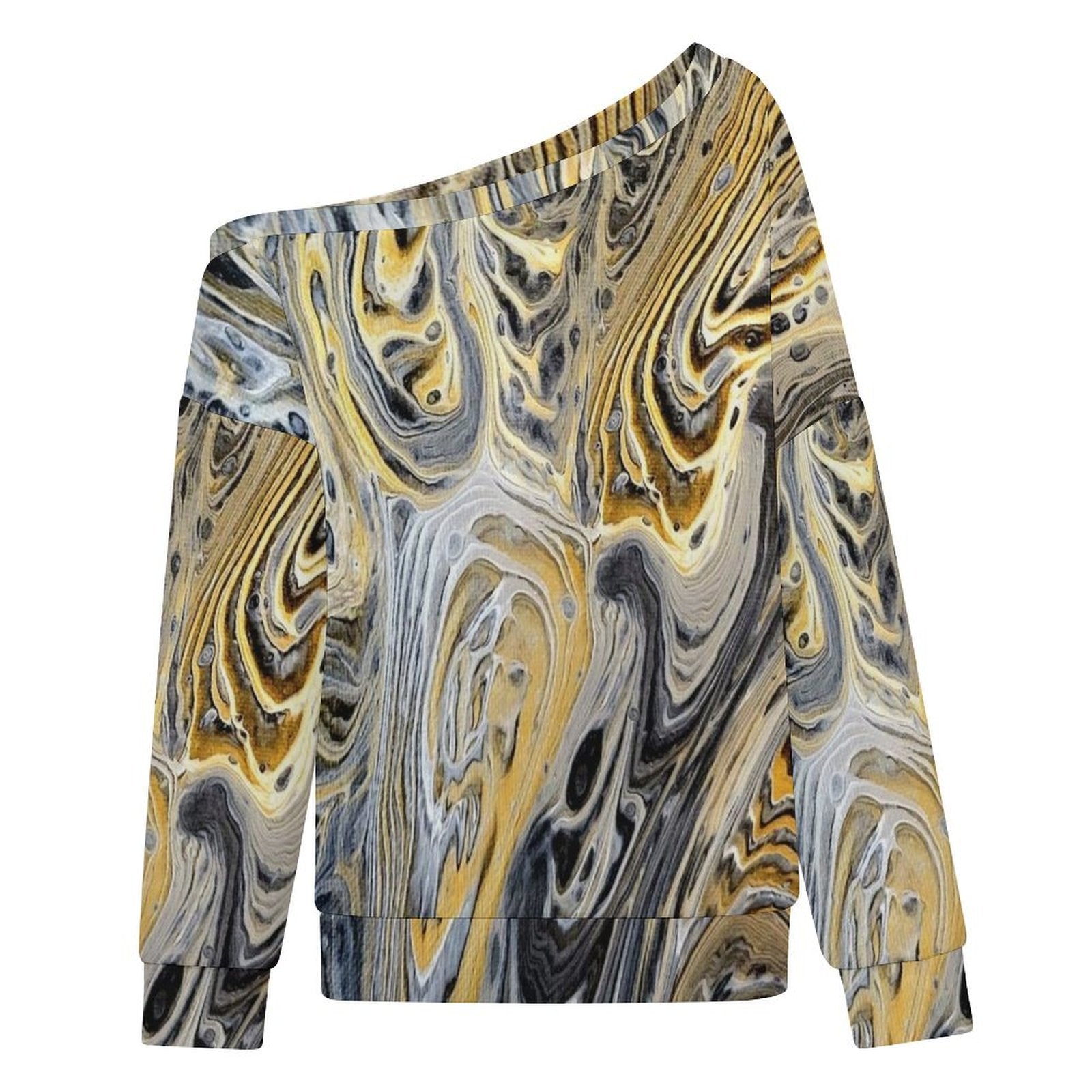 Metallurgy Women's Off-shoulder Long Sleeve Sweatshirt