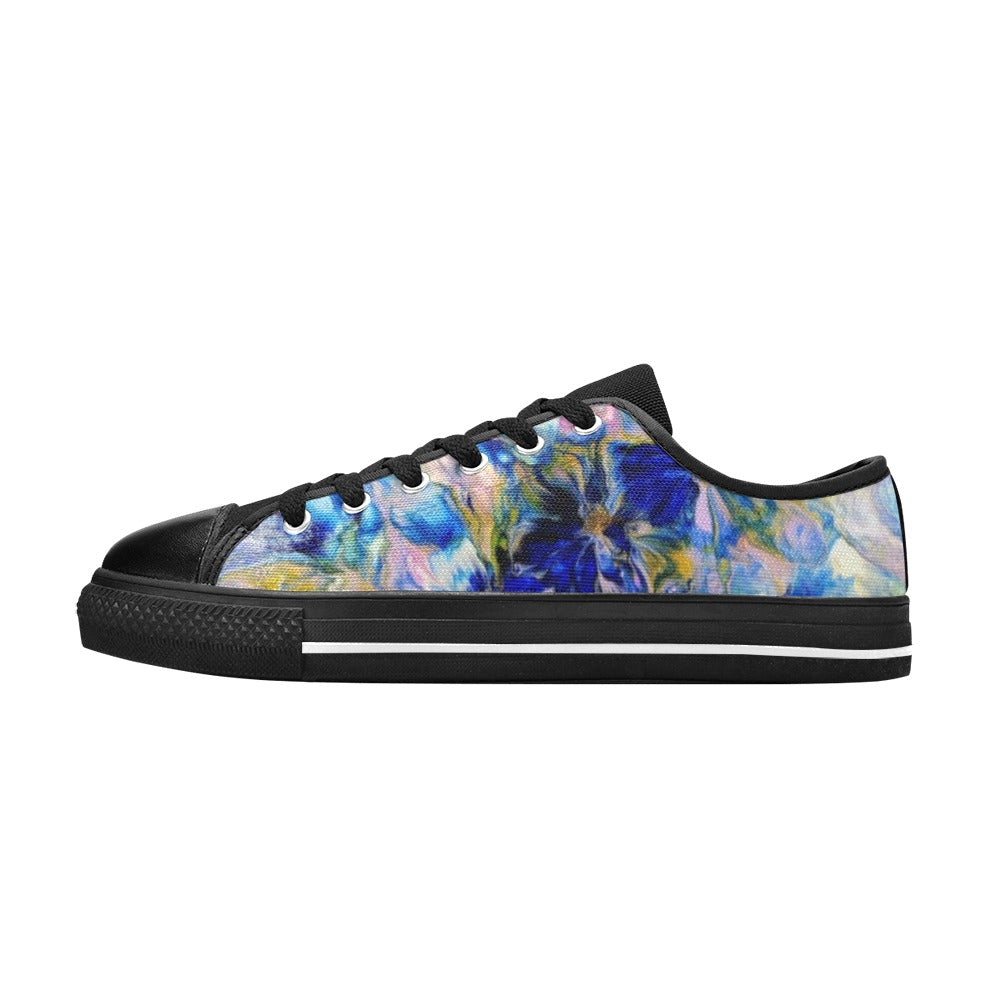 Royal Blue Garden - Women's Classic Canvas Shoes