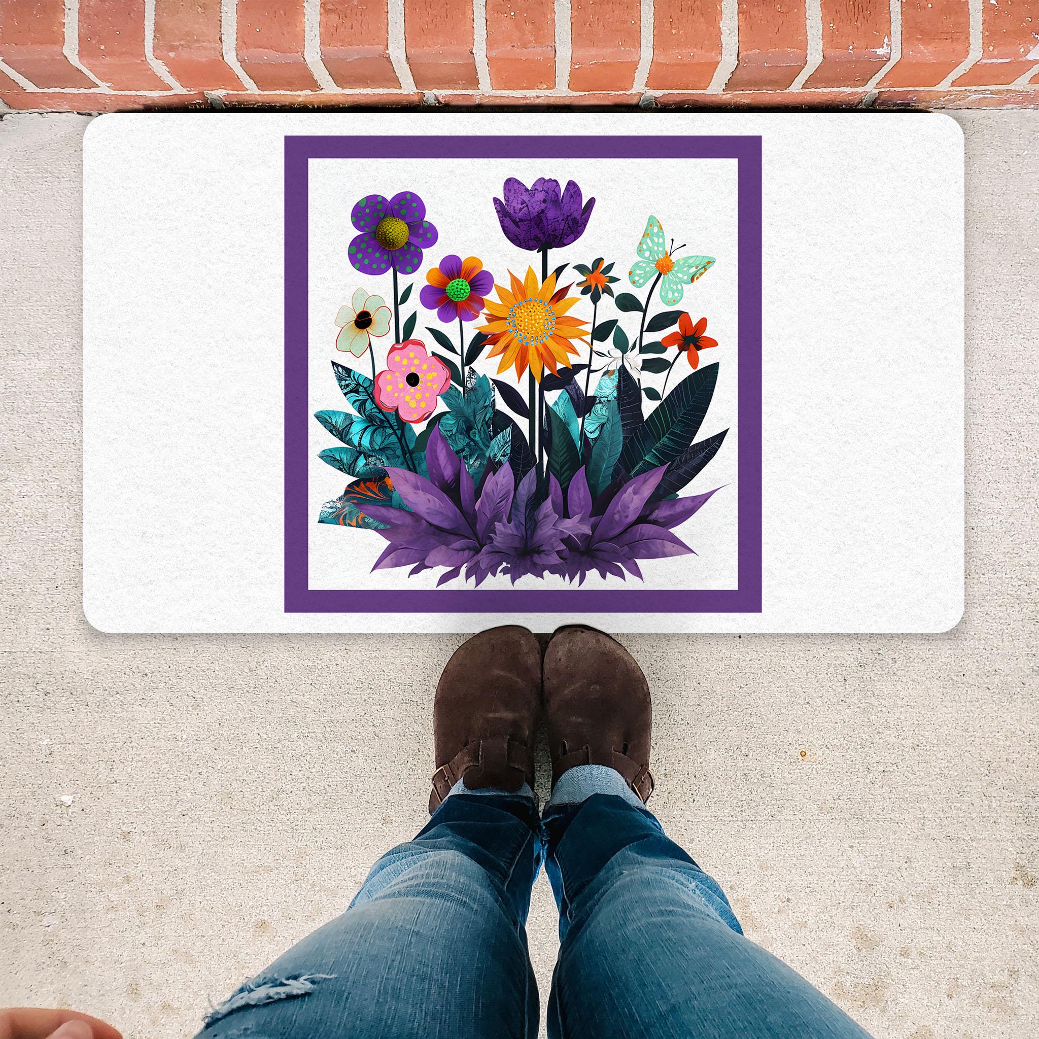 Abstract Purple Garden - Doormat