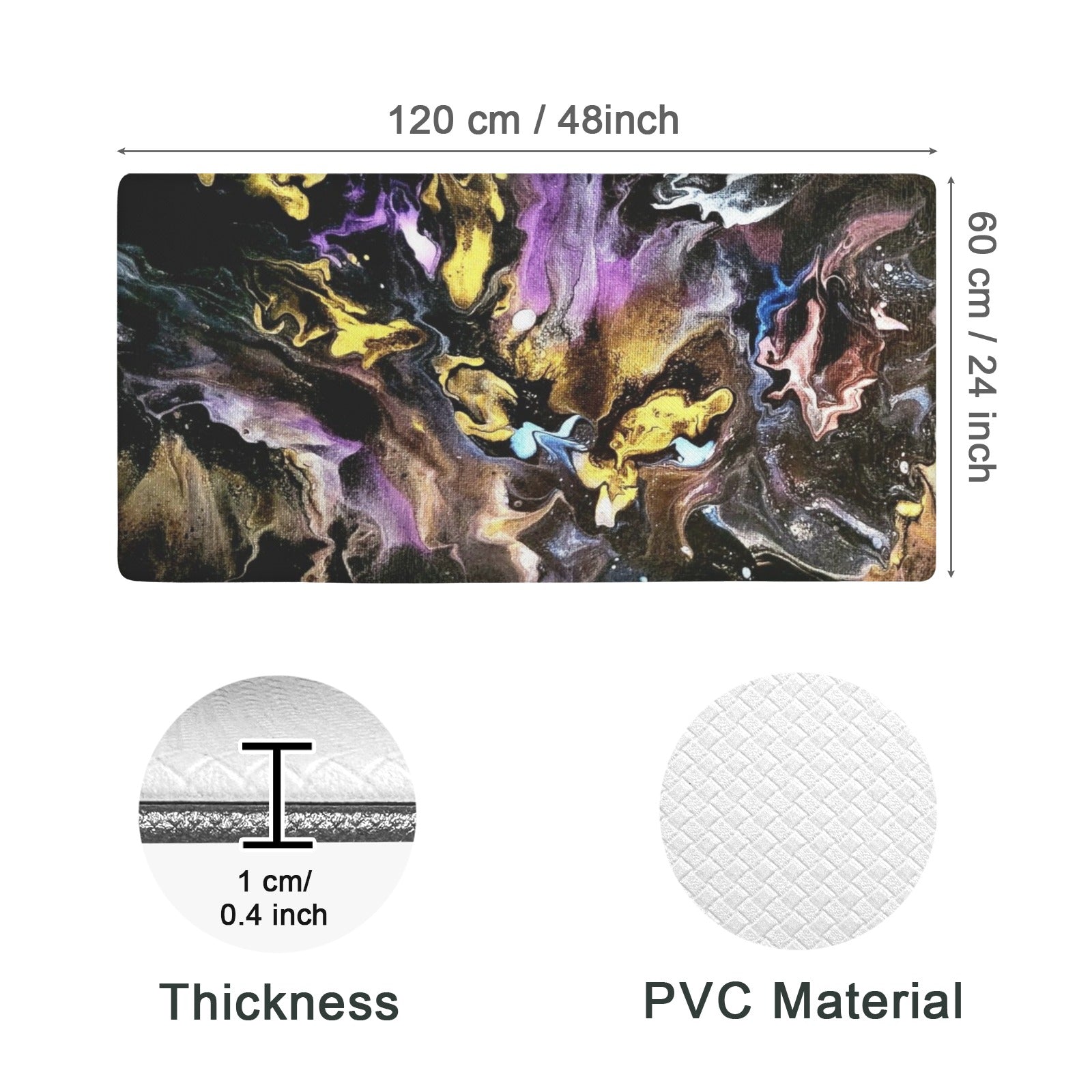 Seline PVC Anti-Fatigue Kitchen Mat 48x24inch